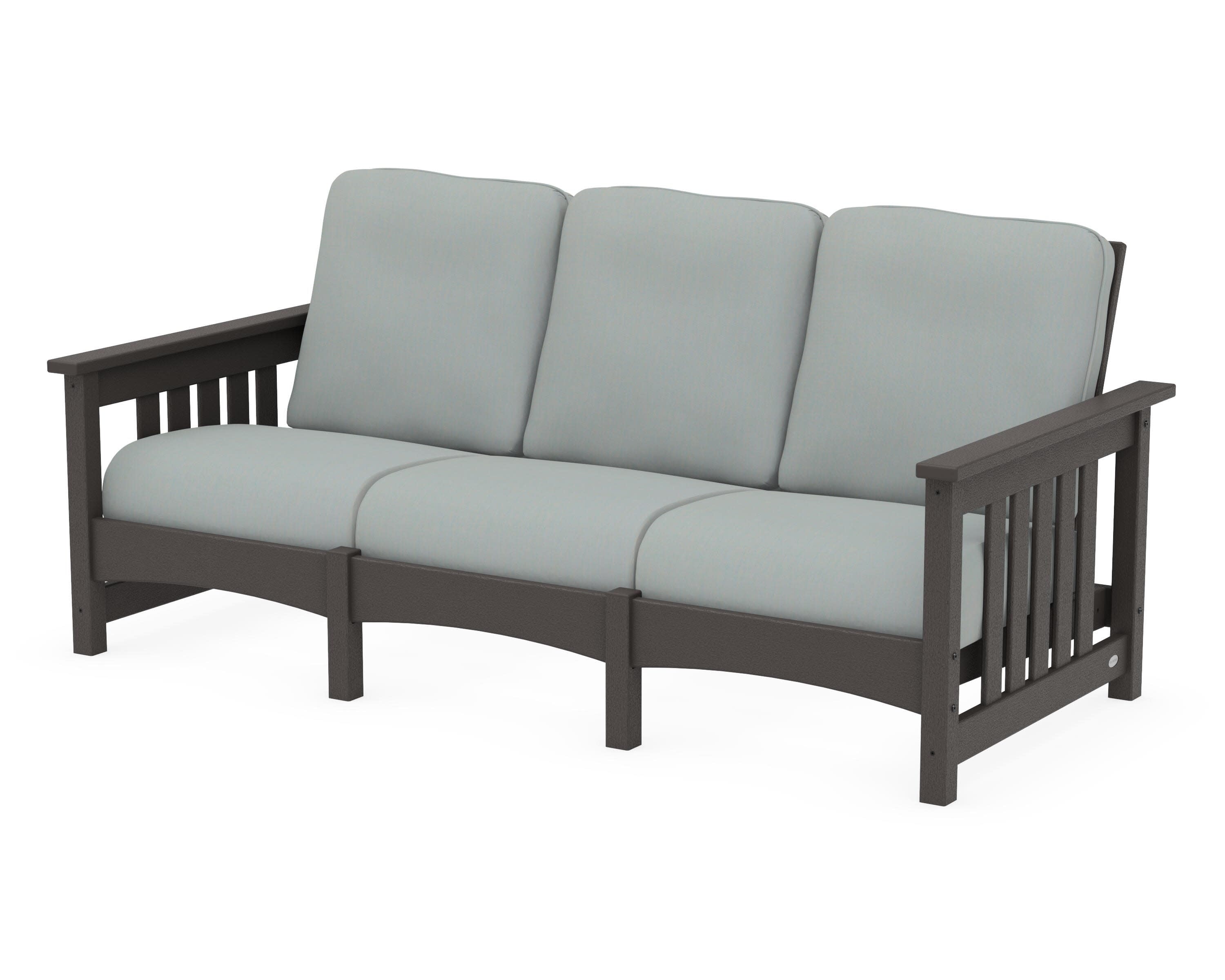 Club Mission Sofa in Vintage Coffee / Spa