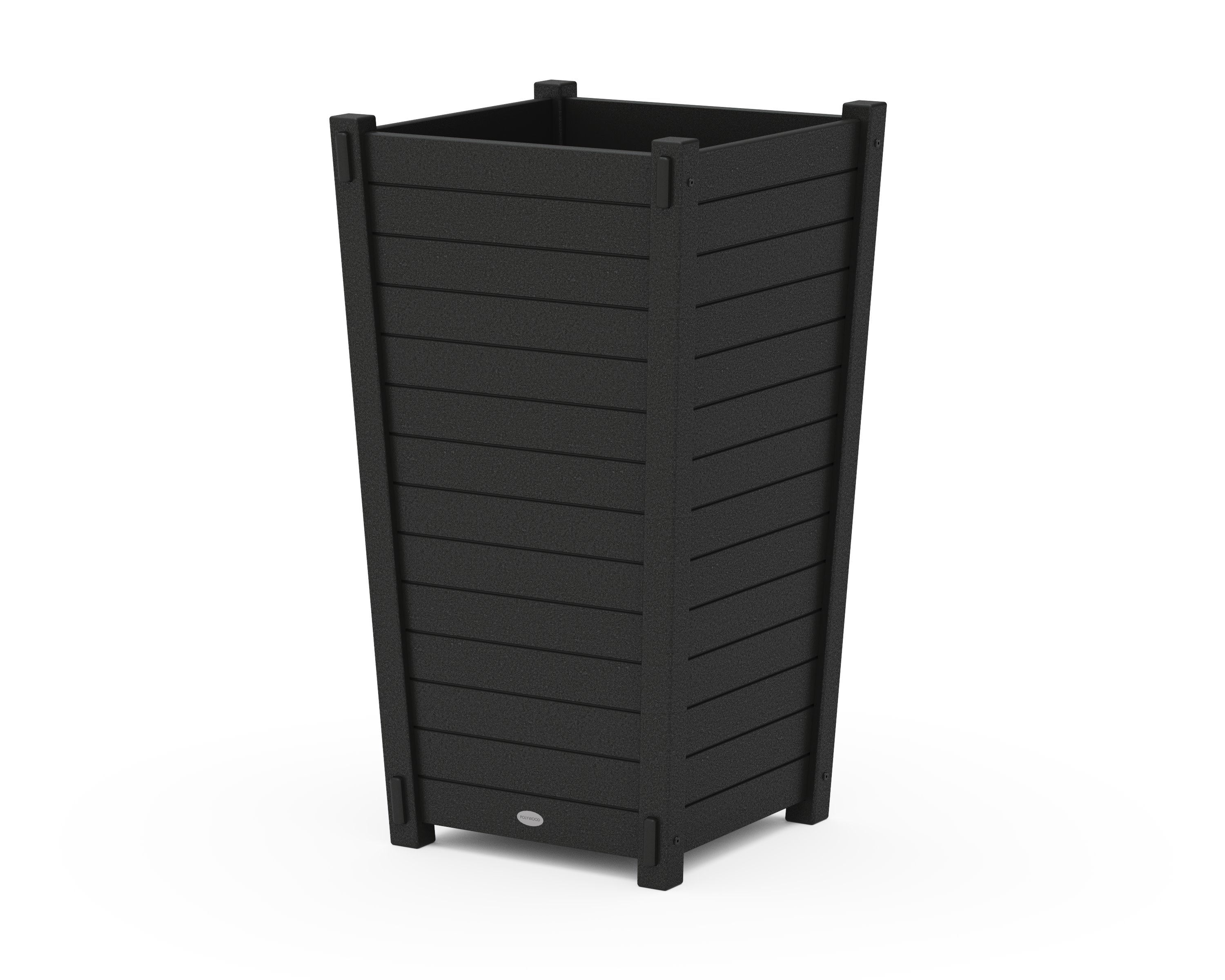 Nautical Large Tapered Square Tall Planter Box in Black