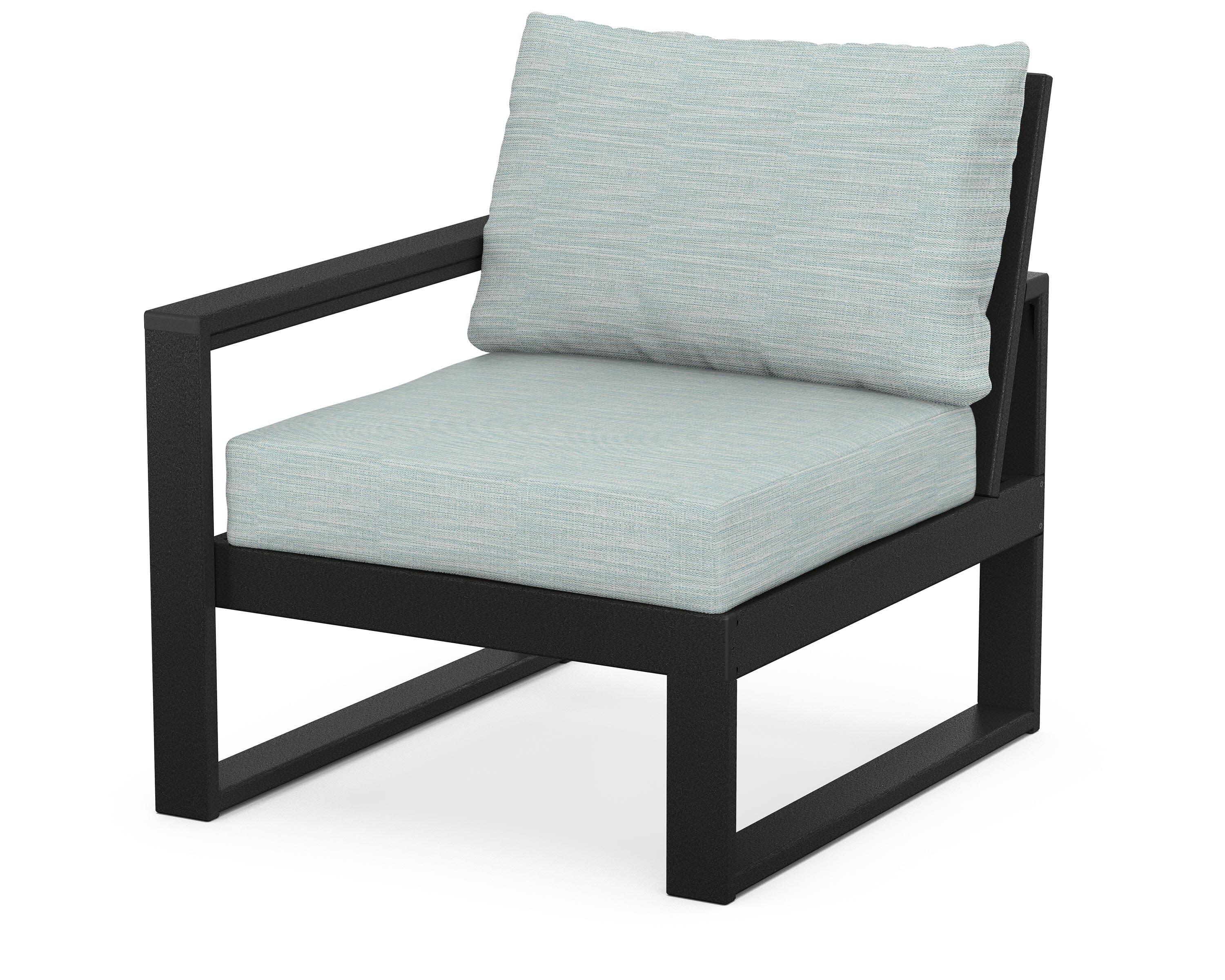 EDGE Modular Left Arm Chair in Black / Soothe Mist