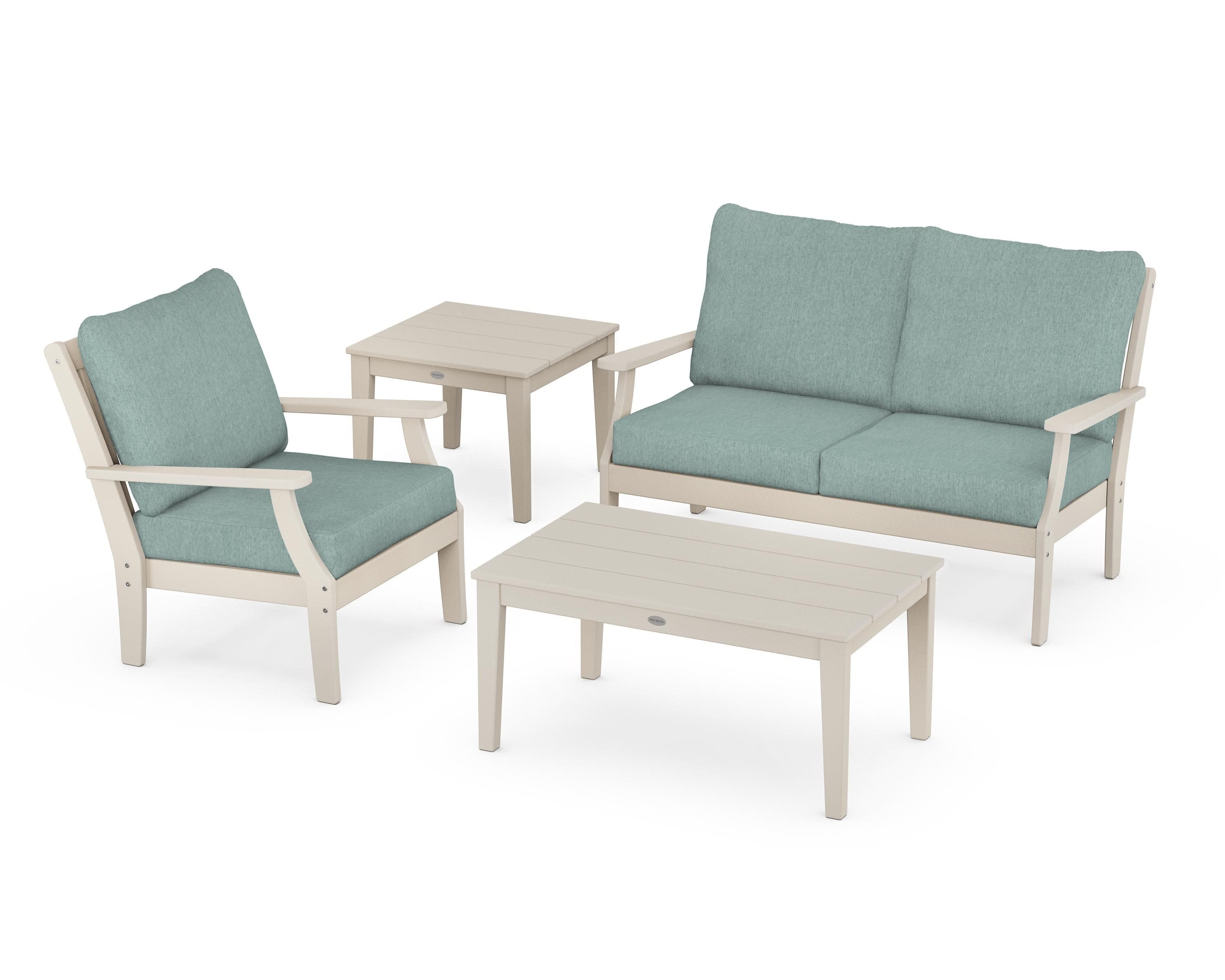 Braxton 4-Piece Deep Seating Set in Sand / Glacier Spa