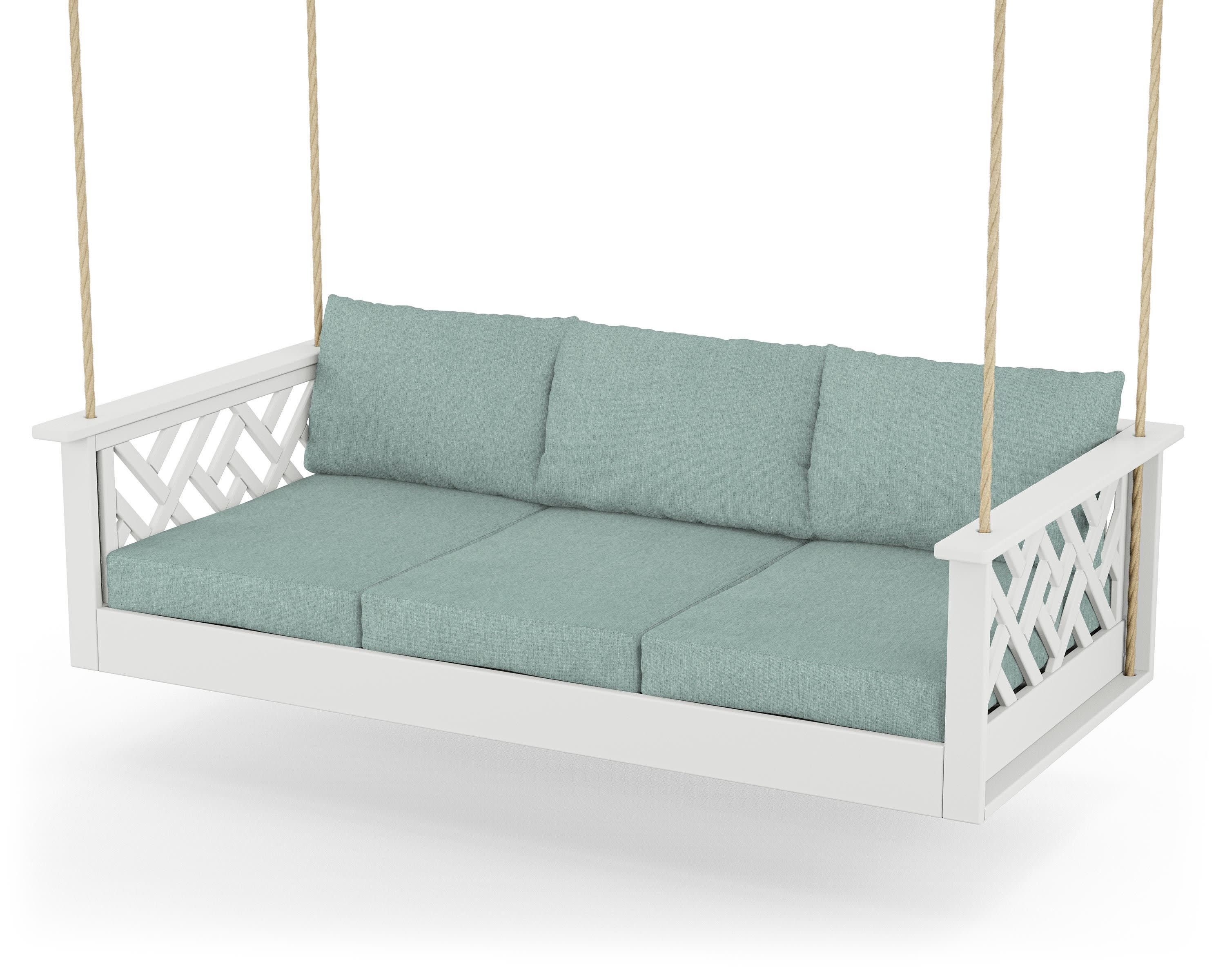 Chippendale Daybed Swing in White / Glacier Spa