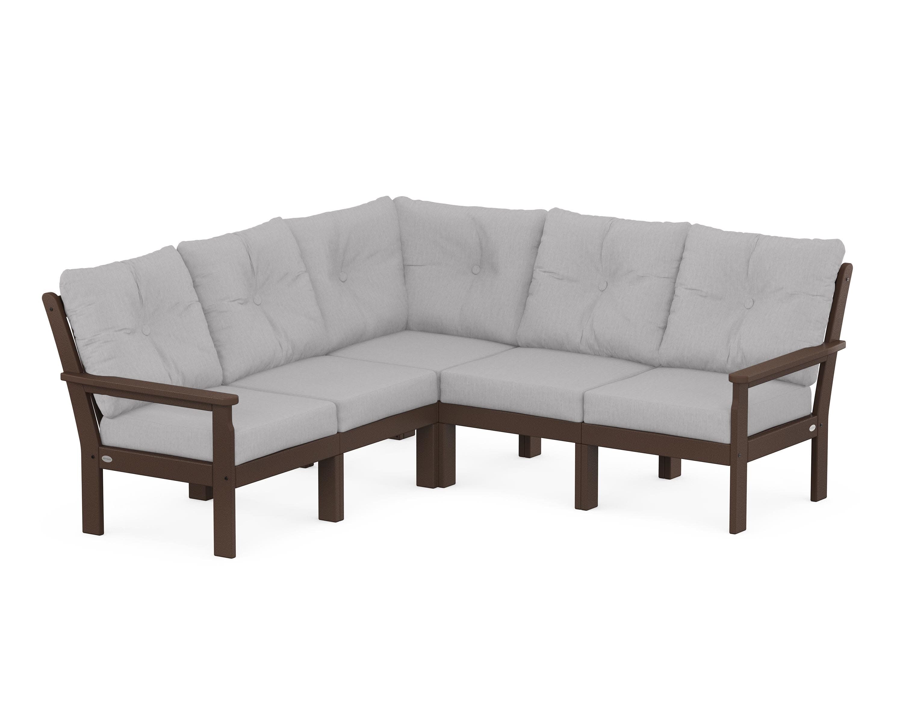 Vineyard 5-Piece Sectional in Mahogany / Granite
