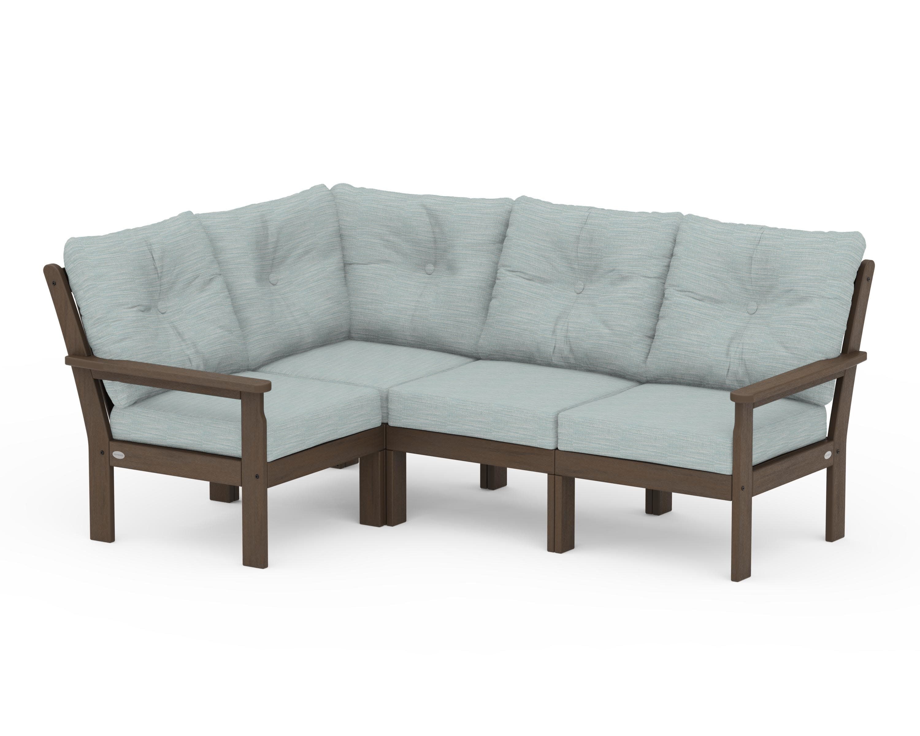Vineyard 4-Piece Sectional in Kona / Soothe Mist