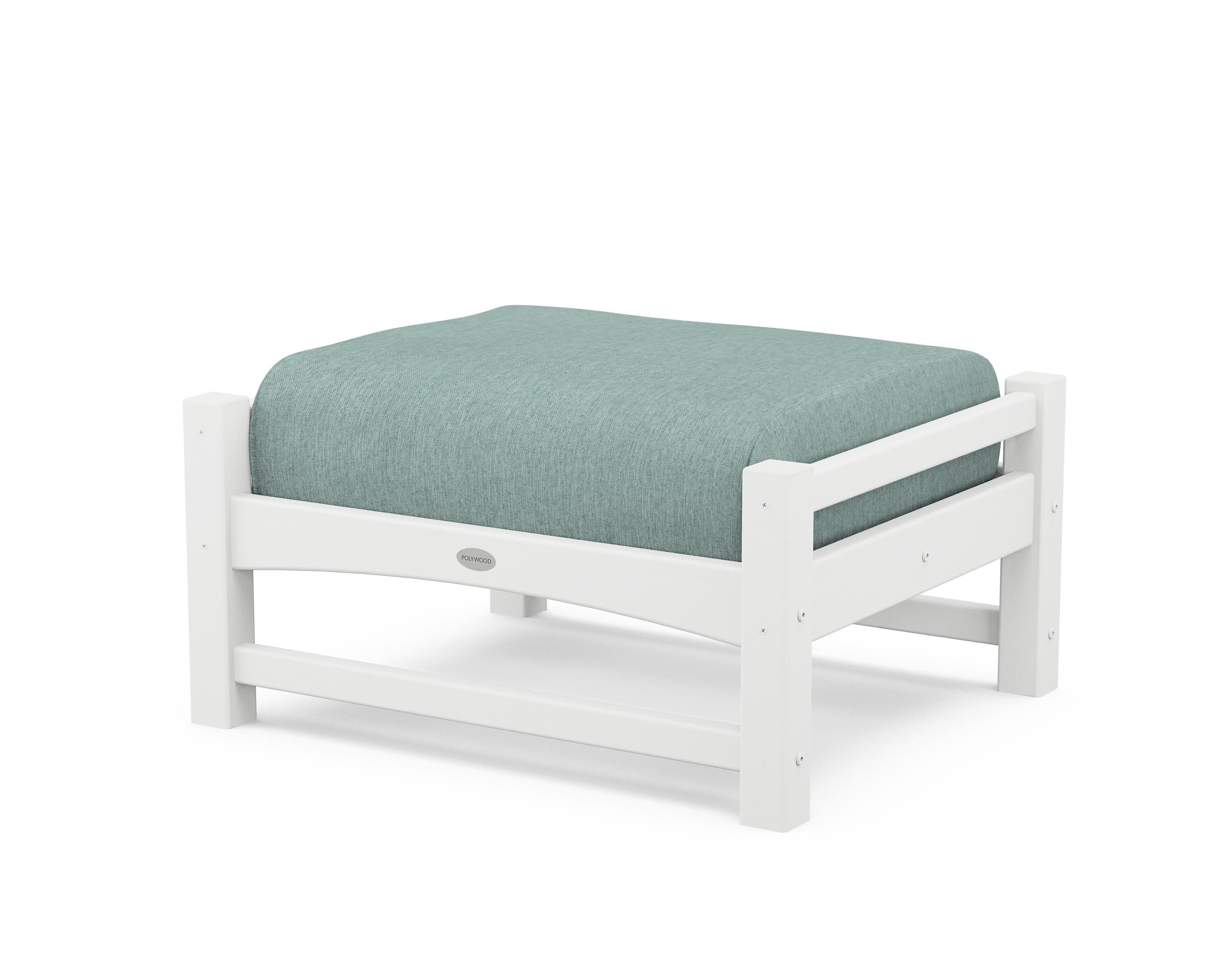 Club Ottoman in White / Glacier Spa