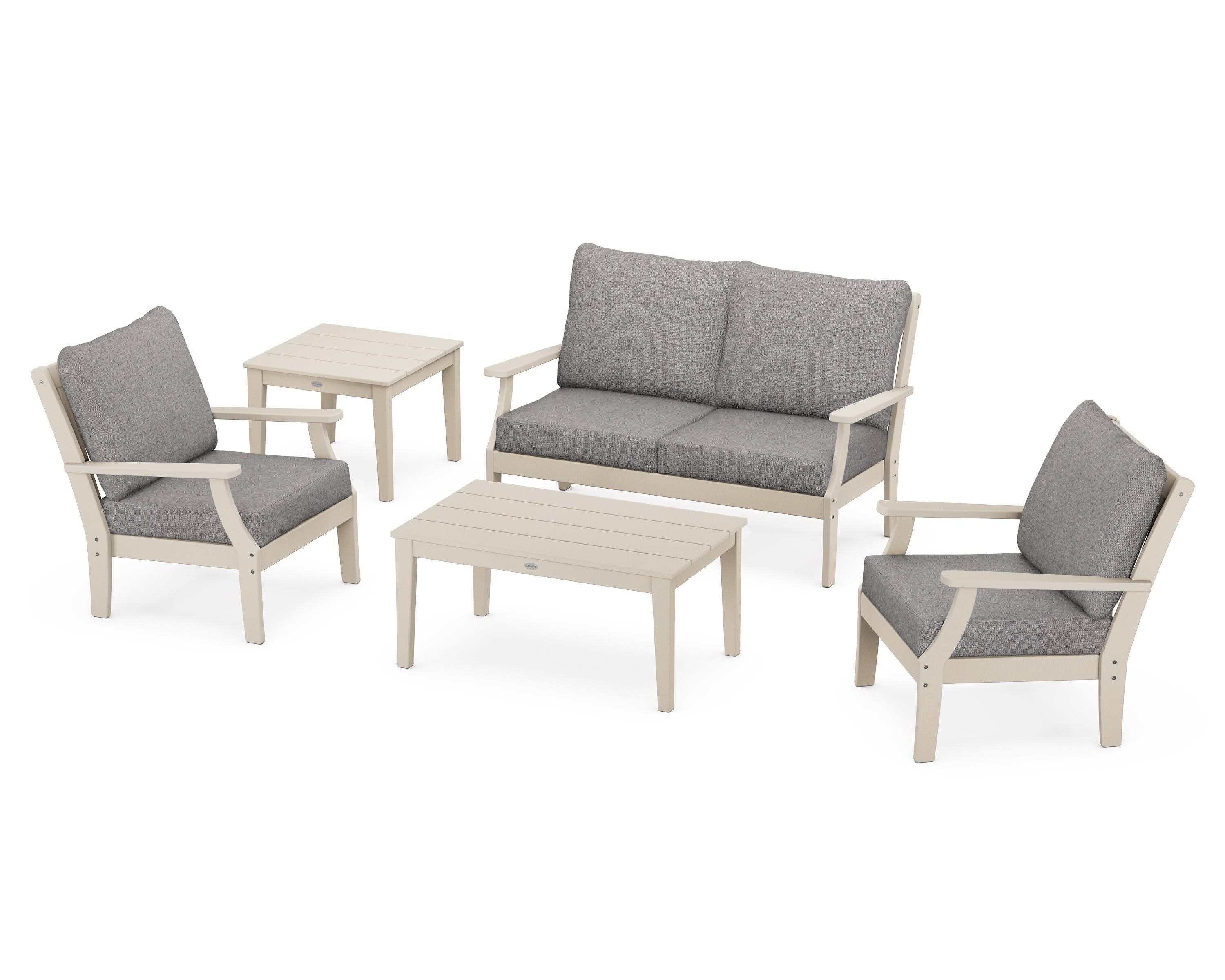 Braxton 5-Piece Deep Seating Set in Sand / Grey Mist