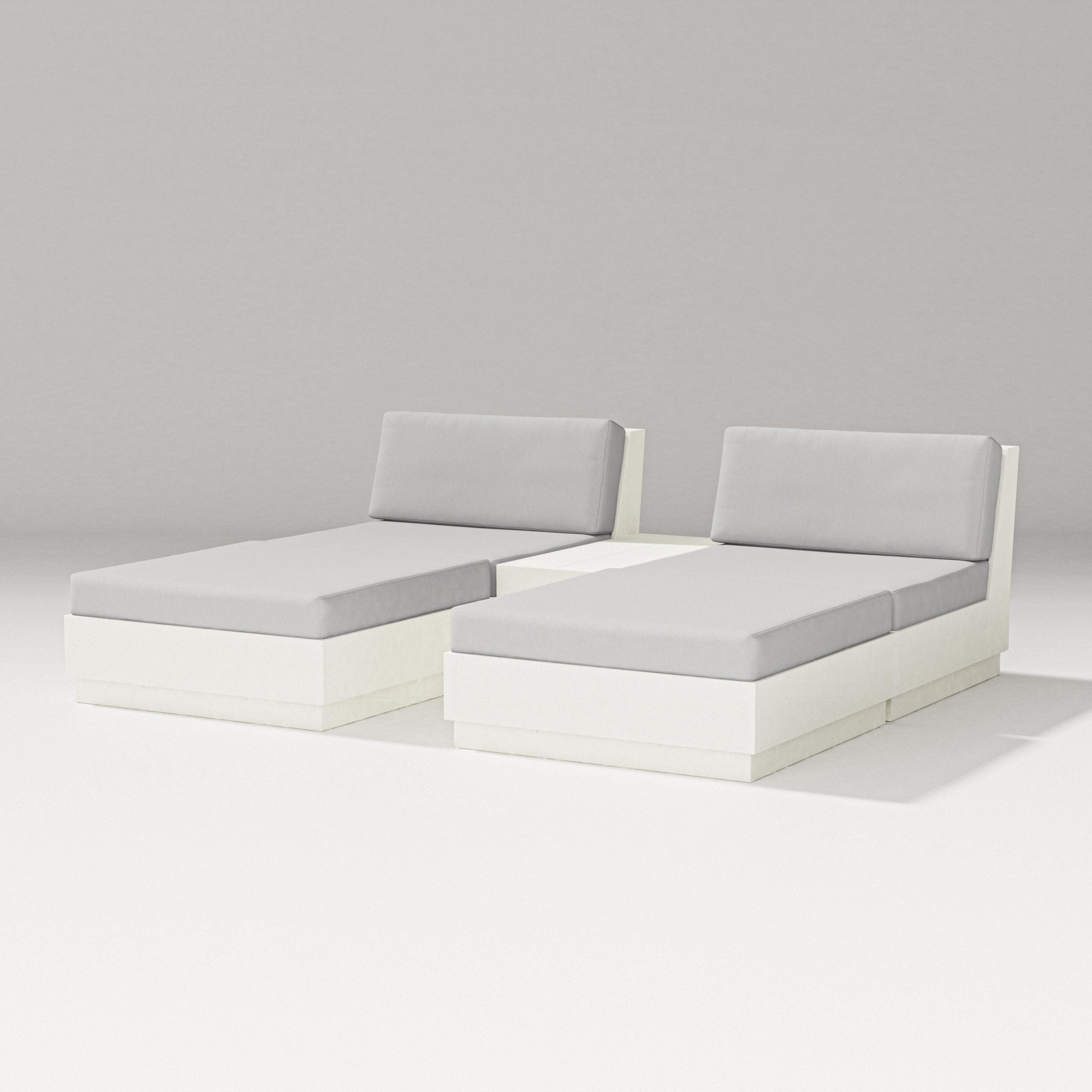 Elevate Double Chaise Set in Vintage White / Diamond in the Rough