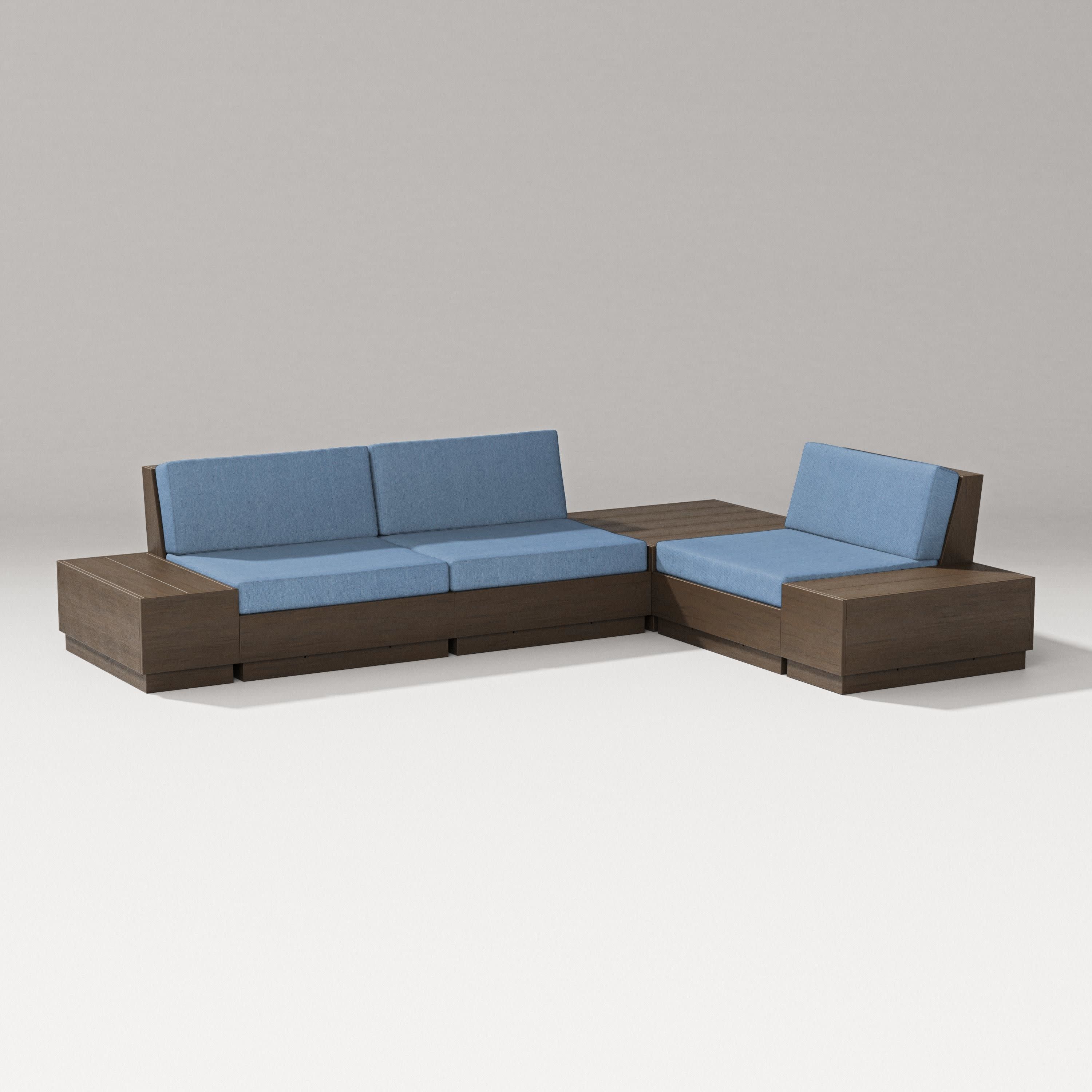 Elevate 6-Piece Corner Sectional in Kona / Sky Blue