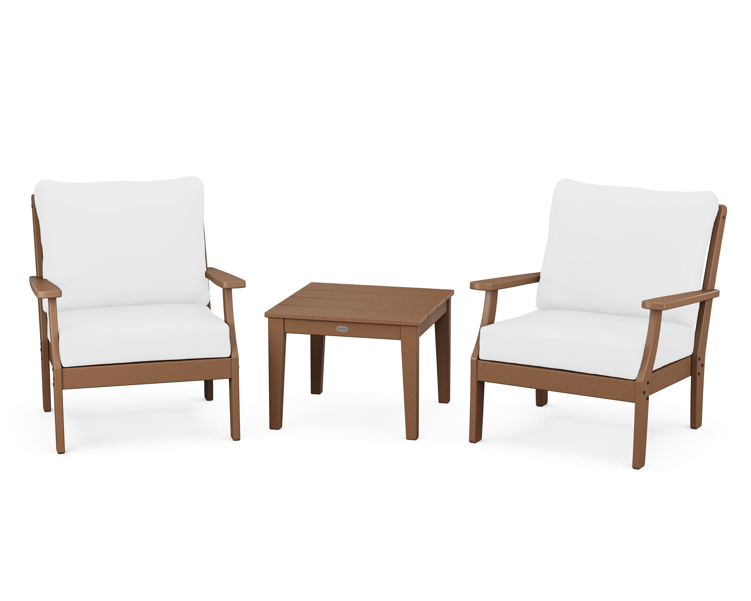 Braxton 3-Piece Deep Seating Set in Teak / Natural