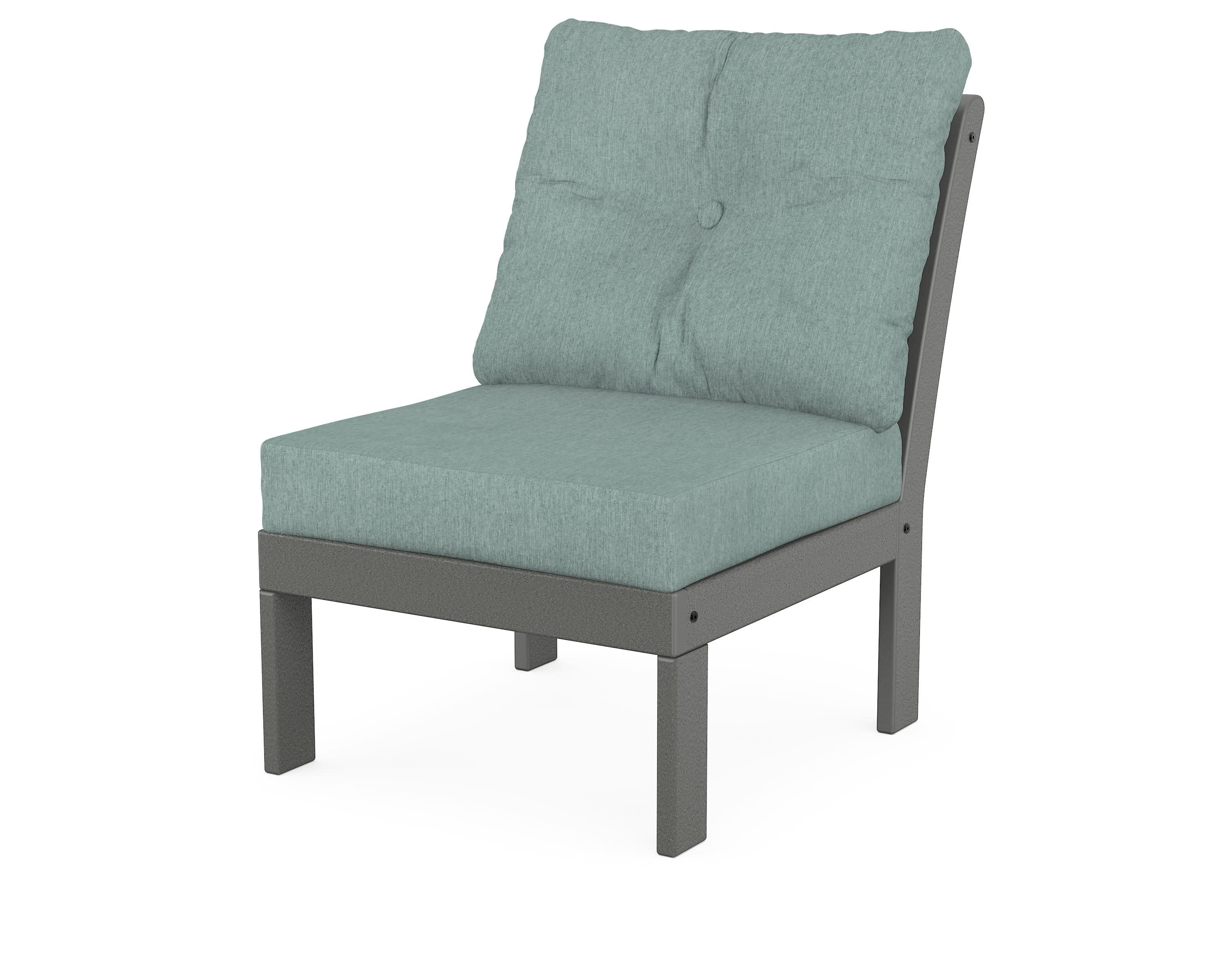 Vineyard Modular Armless Chair in Slate Grey / Glacier Spa