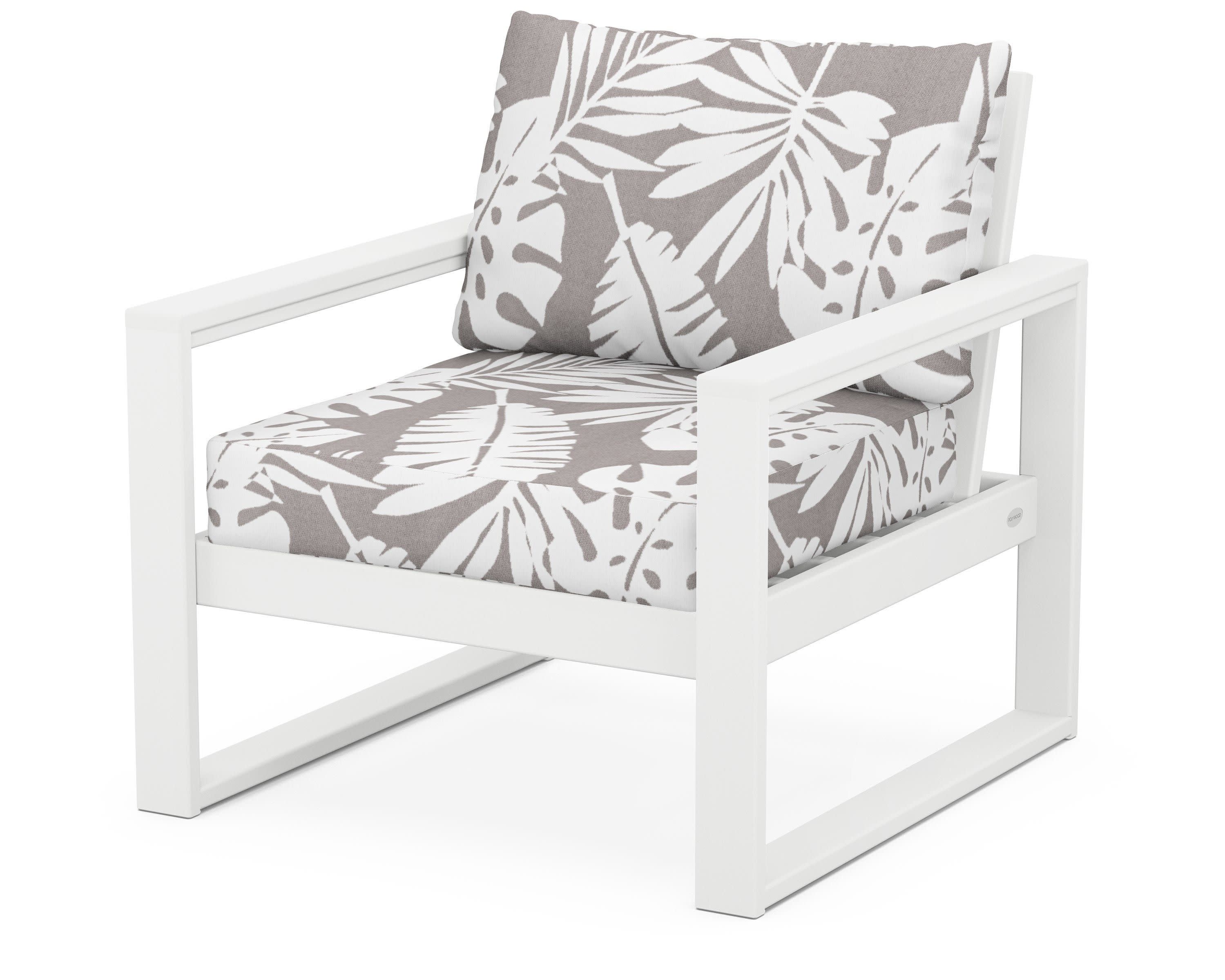 EDGE Club Chair in White / Leaf Grey Mist