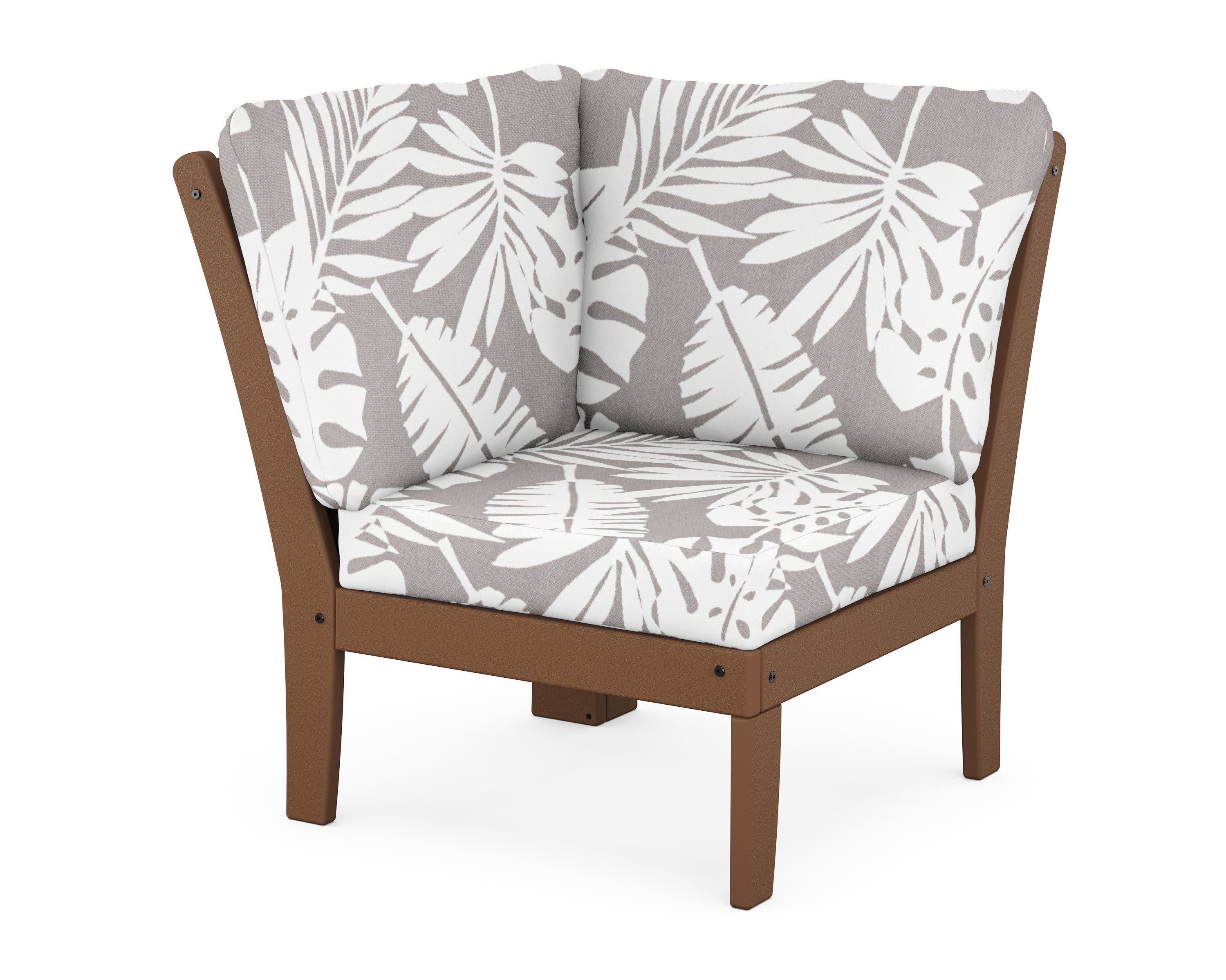 Braxton Modular Corner Chair in Teak / Leaf Grey Mist