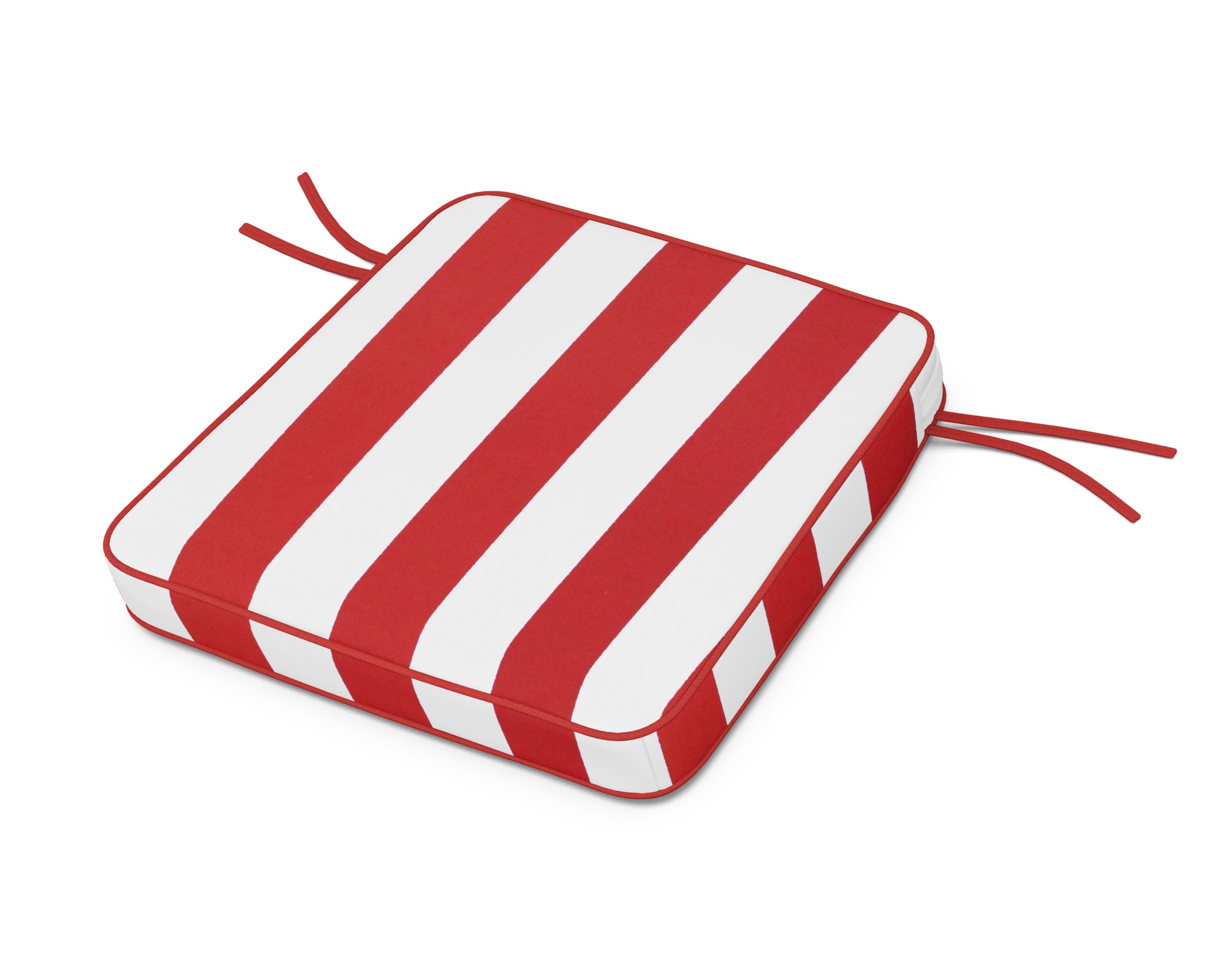 Acadia Dining Arm Seat Cushion in Cabana Stripe Crimson