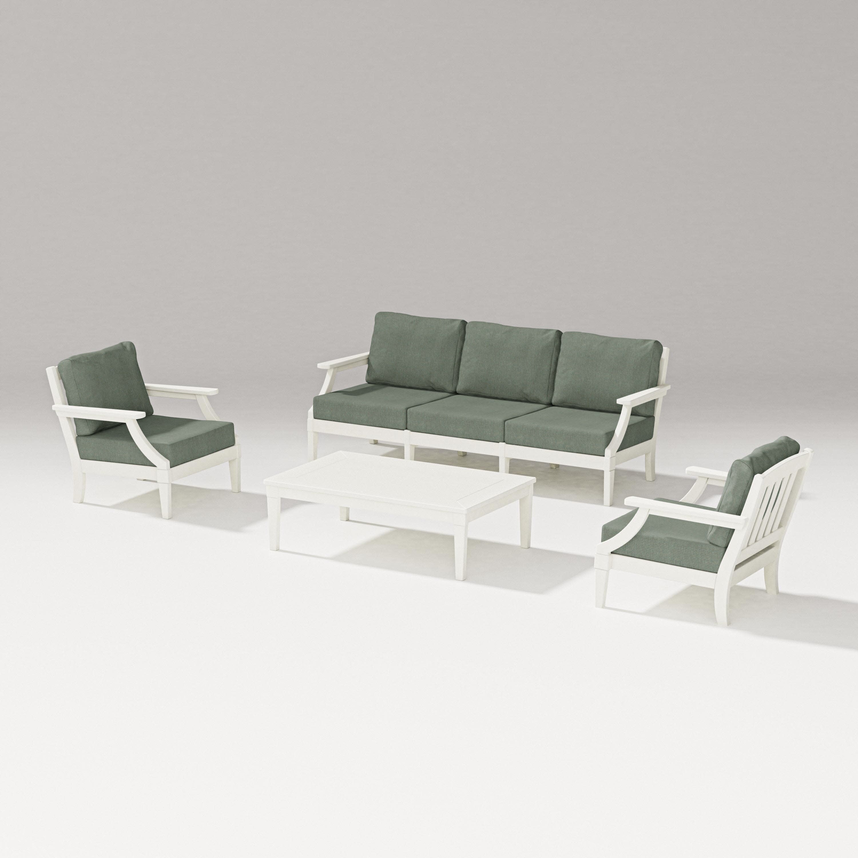 Estate 4-Piece Lounge Sofa Set in Vintage White / Cast Sage