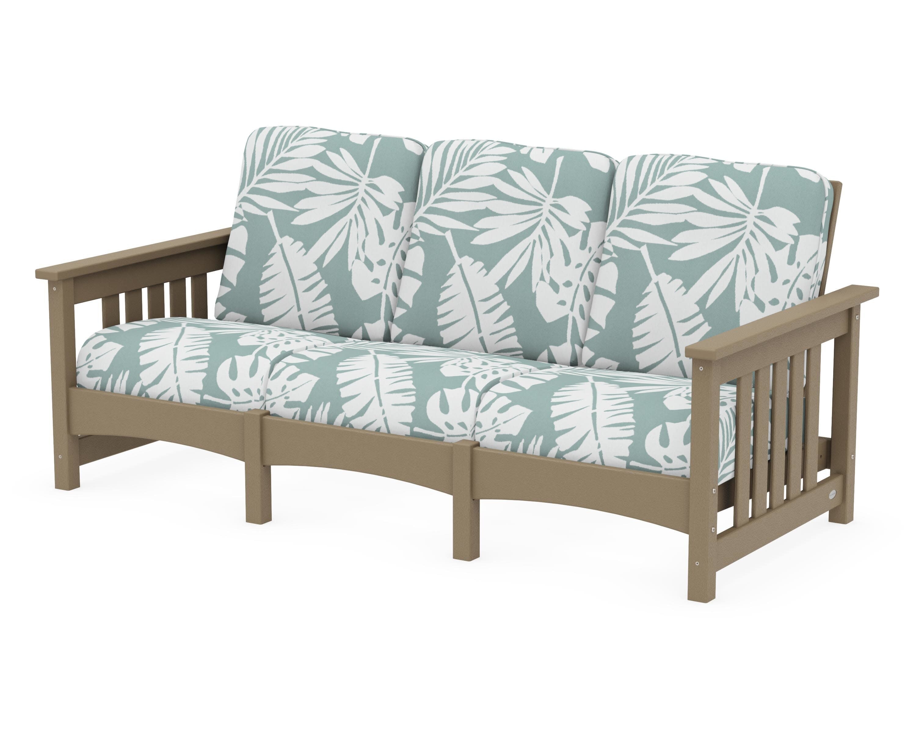 Club Mission Sofa in Vintage Sahara / Leaf Glacier Spa