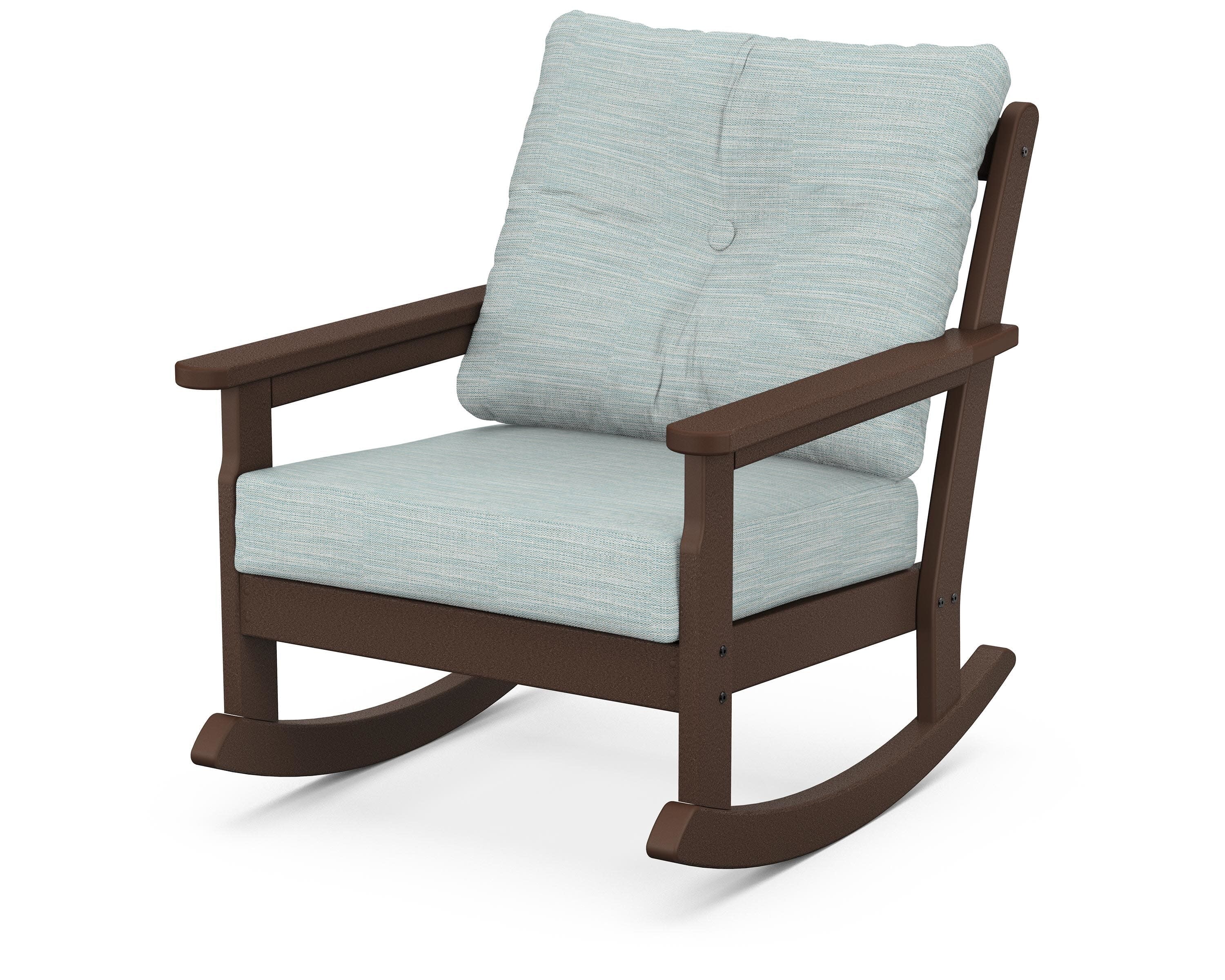 Vineyard Deep Seating Rocking Chair in Mahogany / Soothe Mist