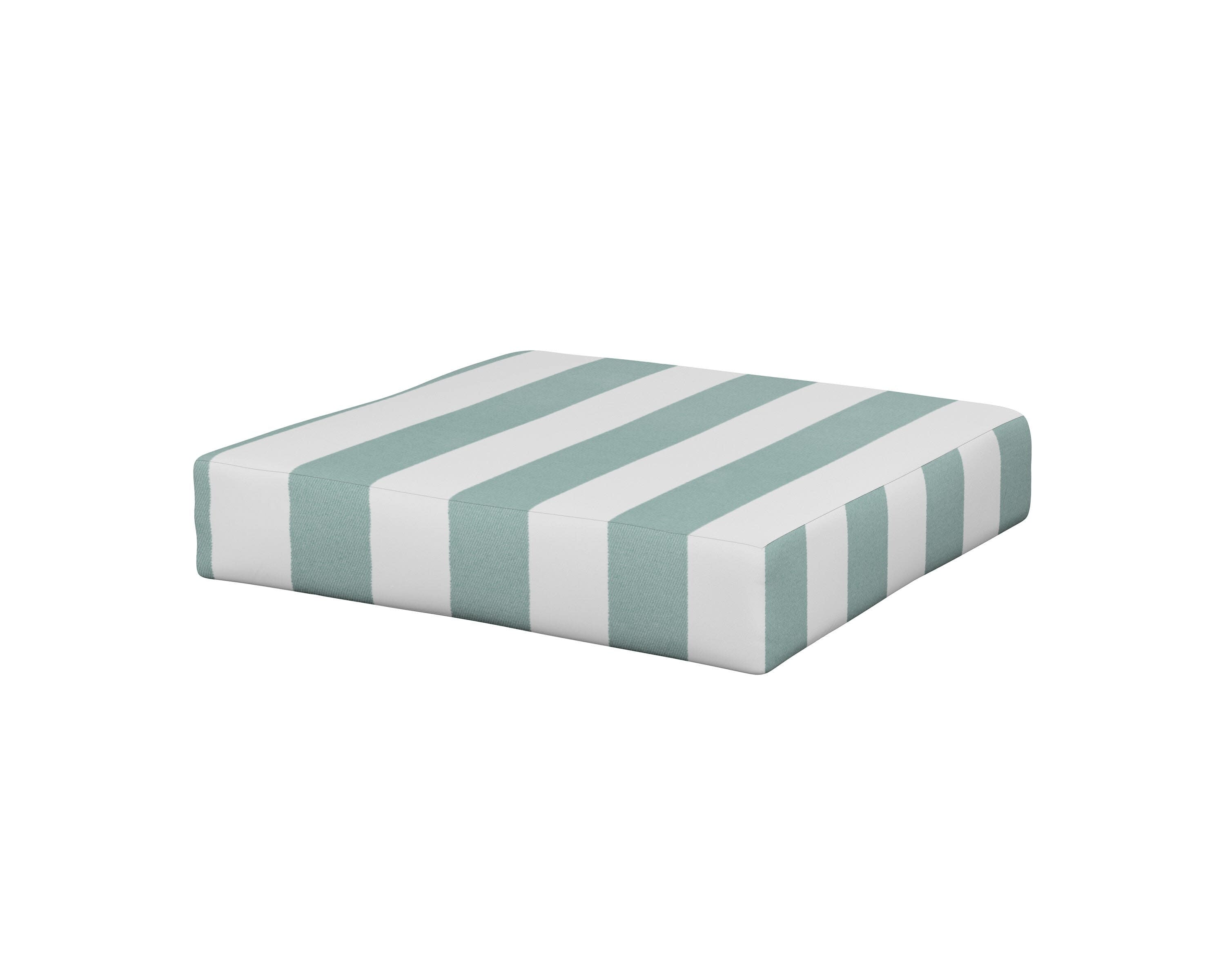 Modular Ottoman Cushion in Cabana Stripe Glacier Spa