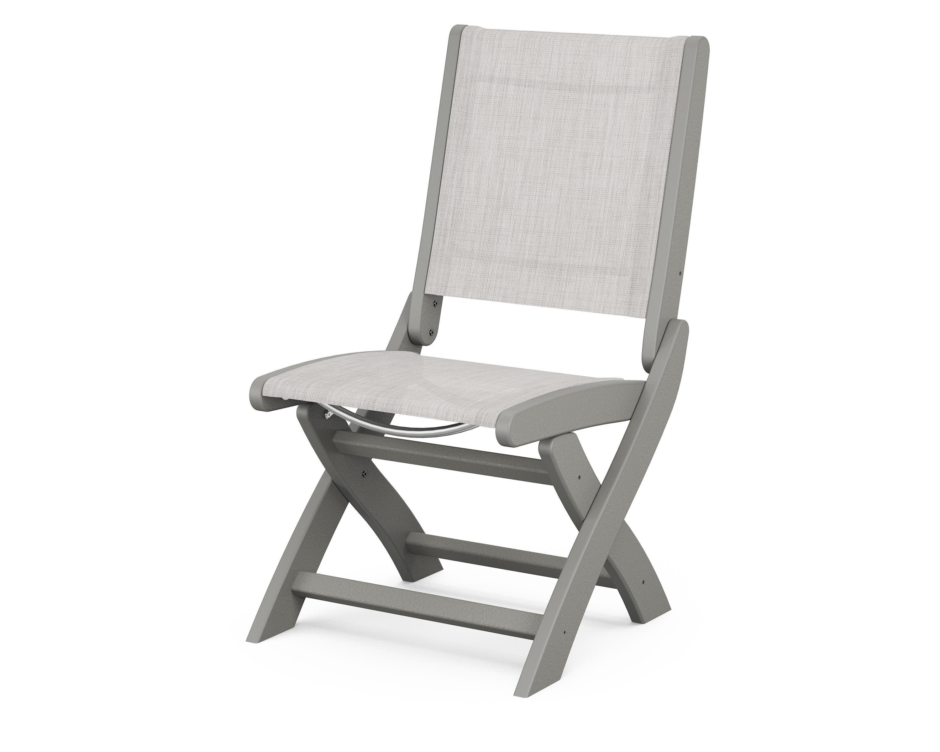 Coastal Folding Side Chair in Slate Grey / Parchment Sling