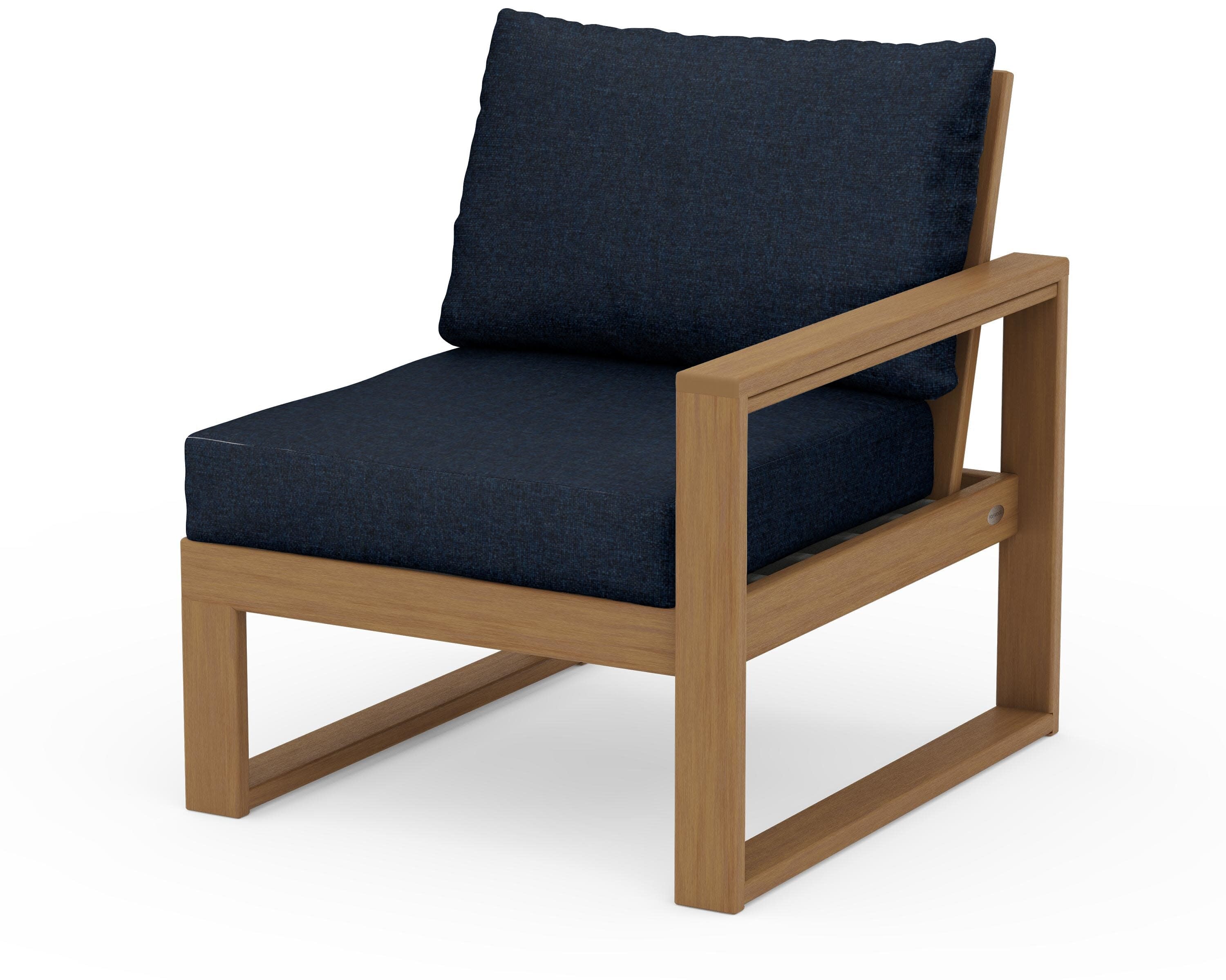 EDGE Modular Right Arm Chair in Natural / Marine Indigo