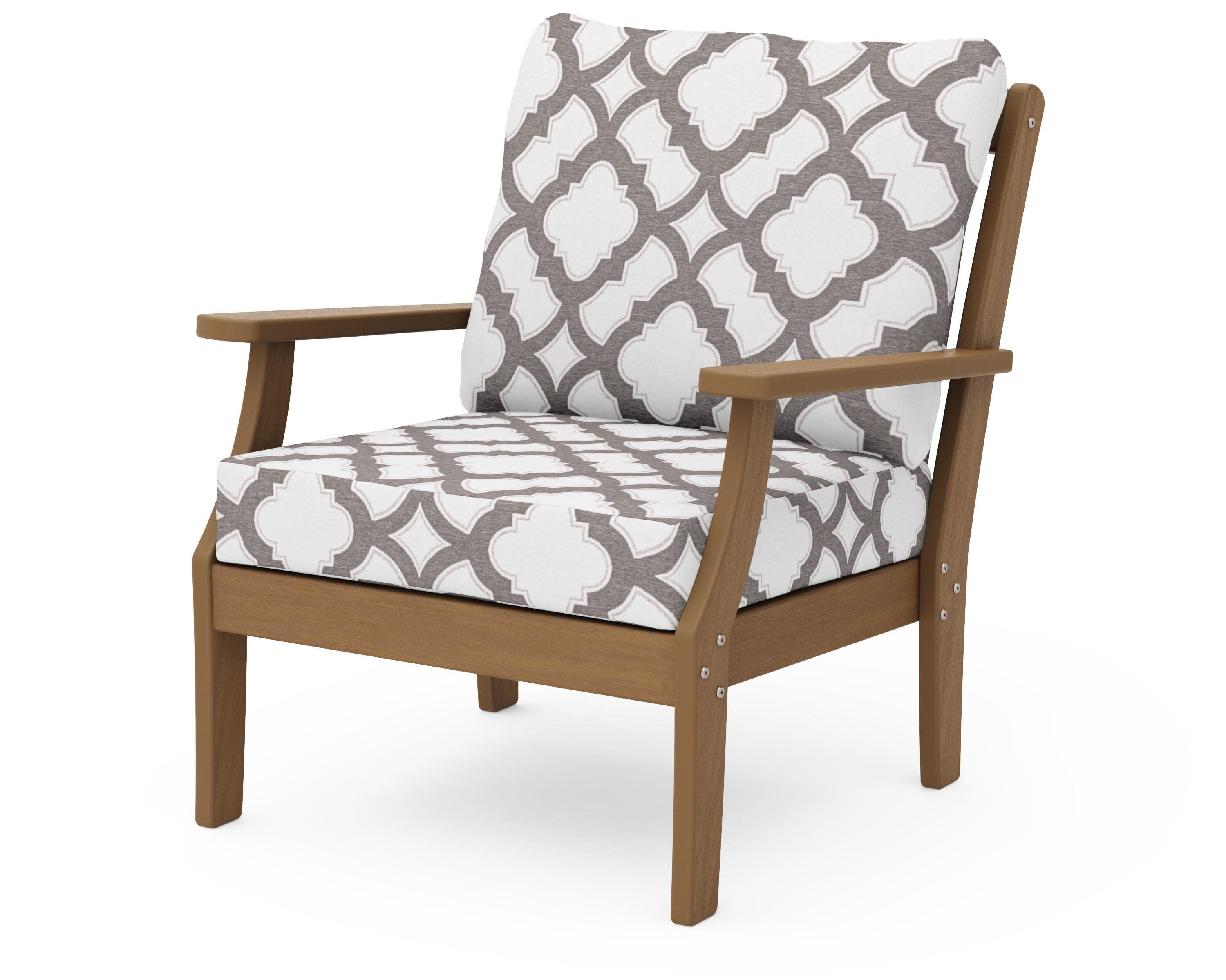 Braxton Deep Seating Chair in Natural / Trellis Grey Mist