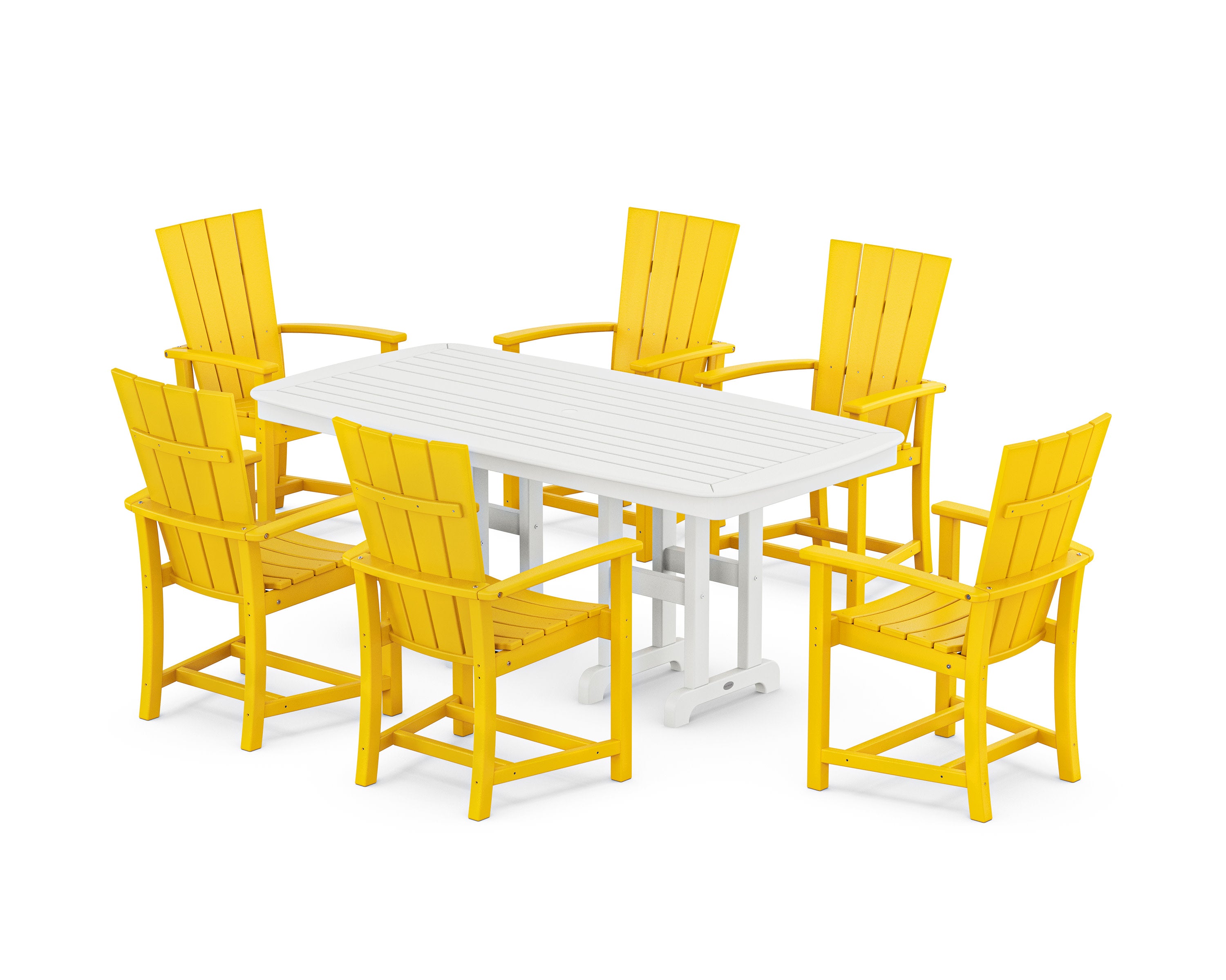 Quattro 7-Piece Dining Set in Lemon / White