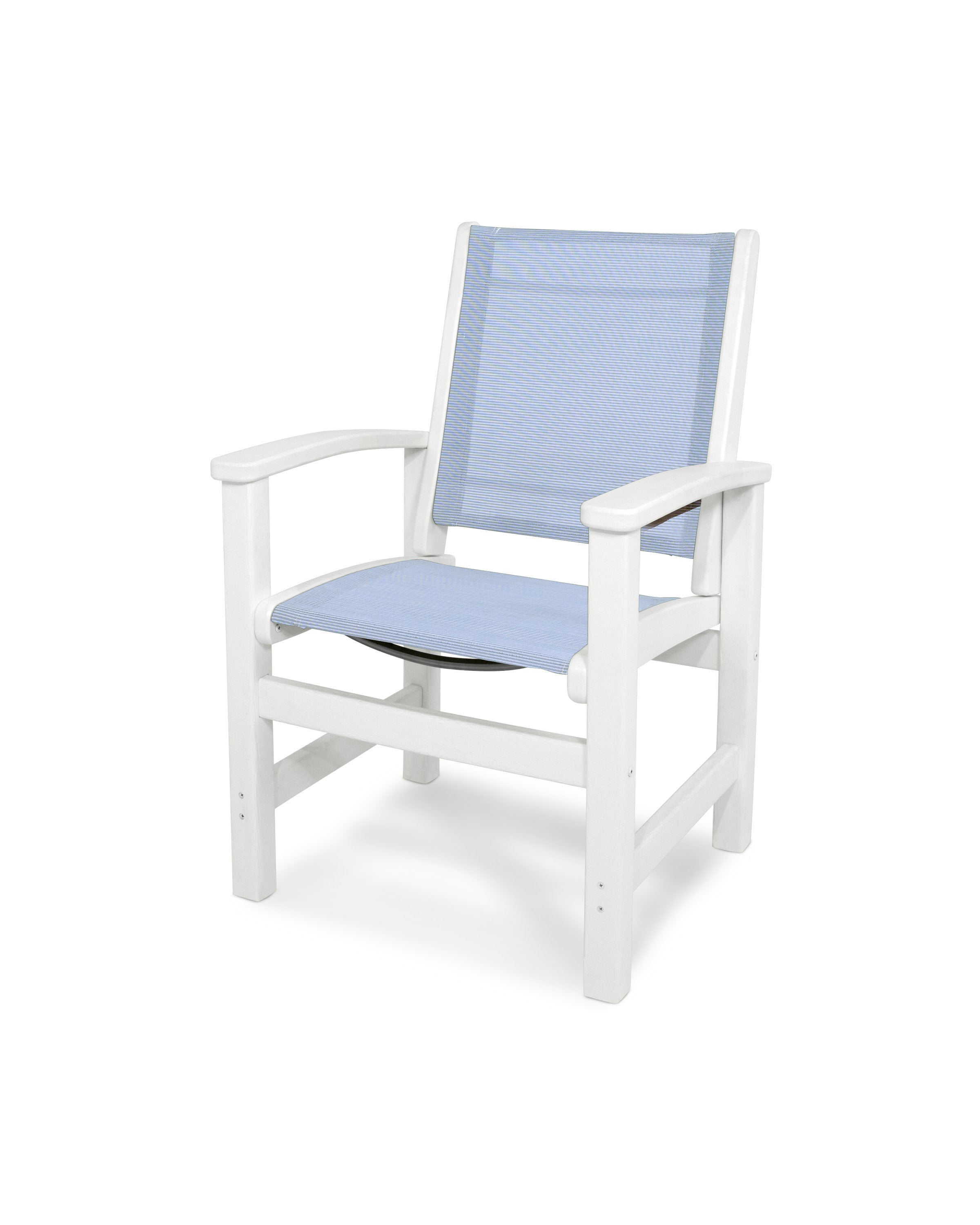 Coastal Dining Chair in White / Poolside Sling