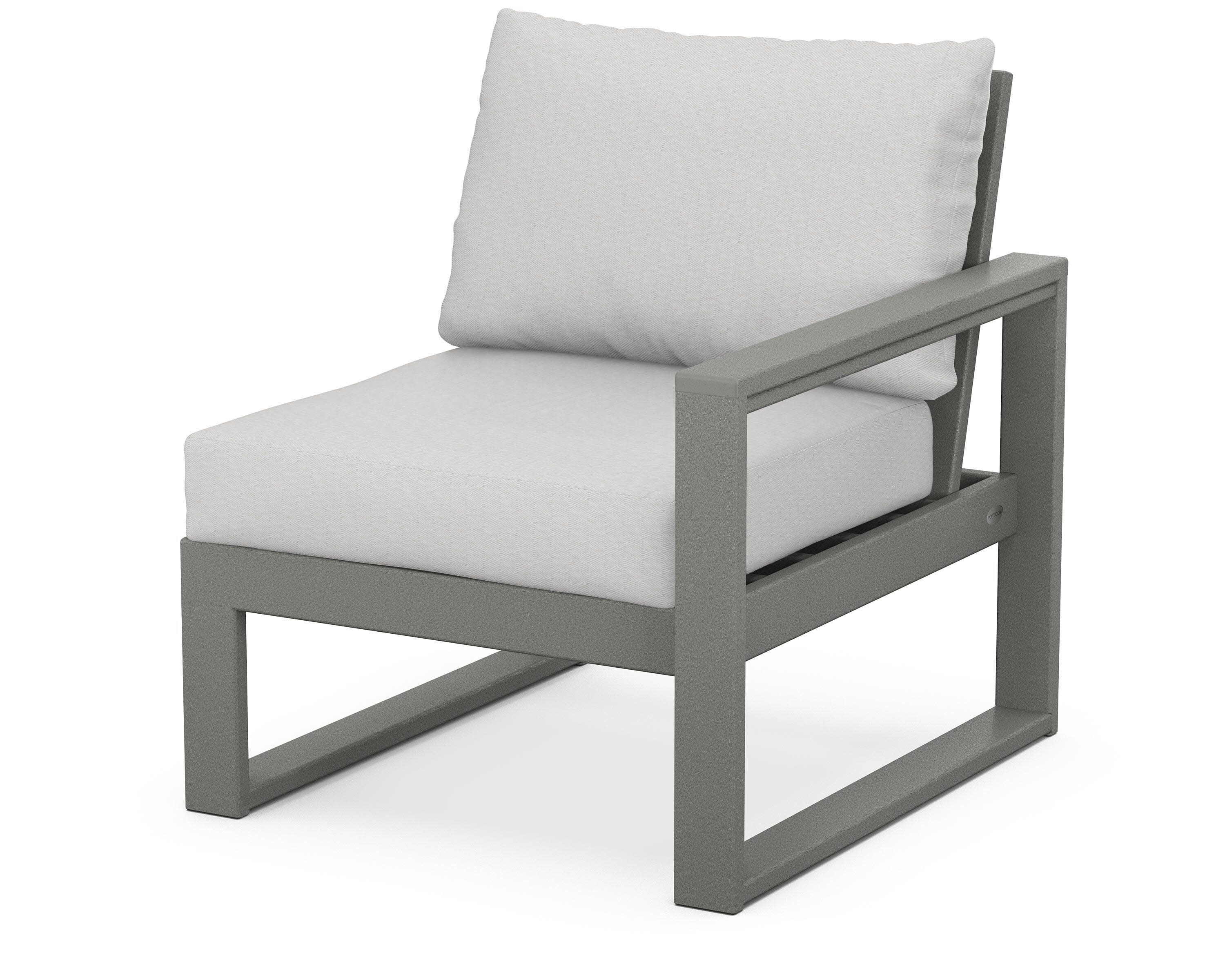 EDGE Modular Right Arm Chair in Slate Grey / Diamond in the Rough