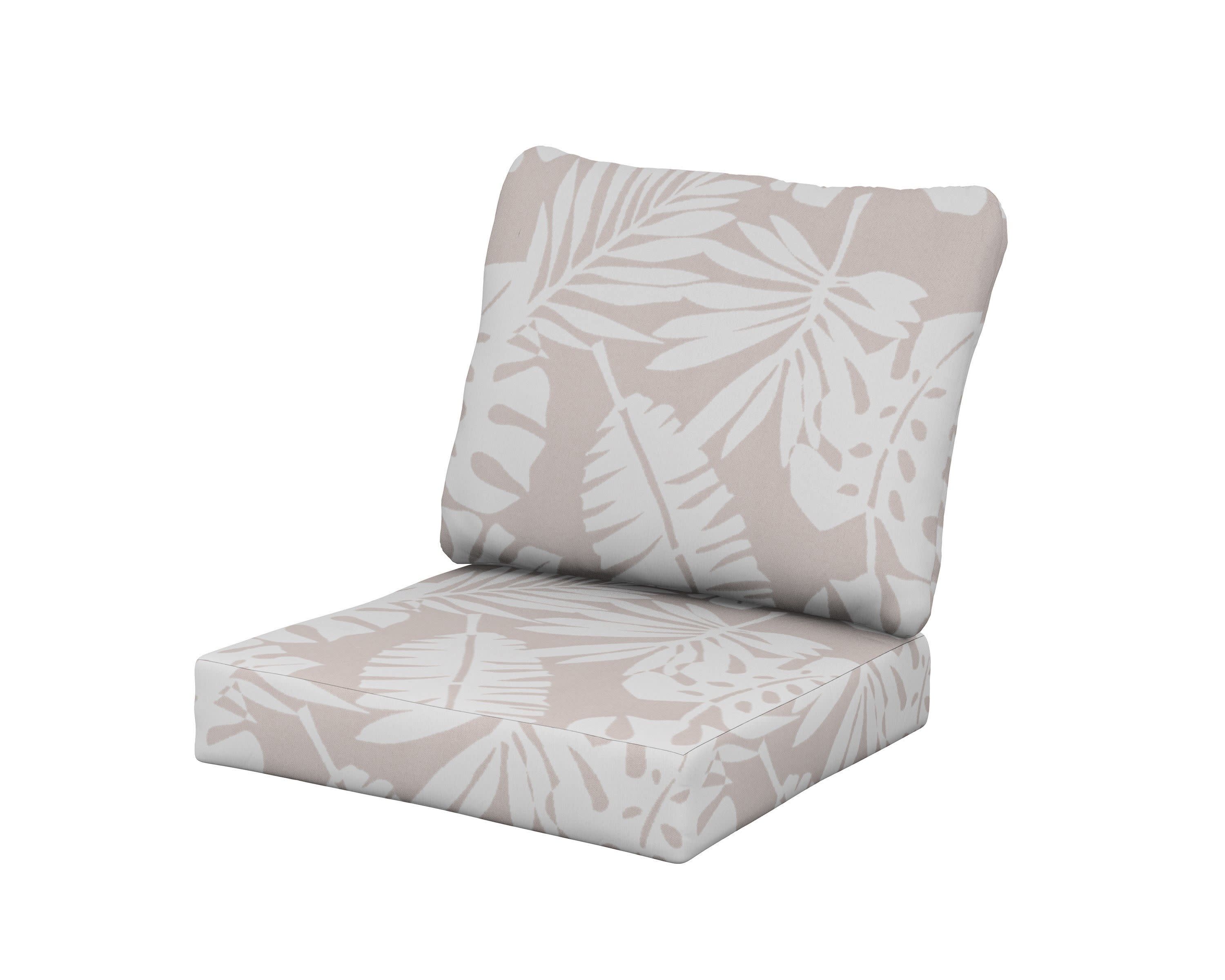 Baffle Seat/Back Cushion in Leaf Dune Burlap