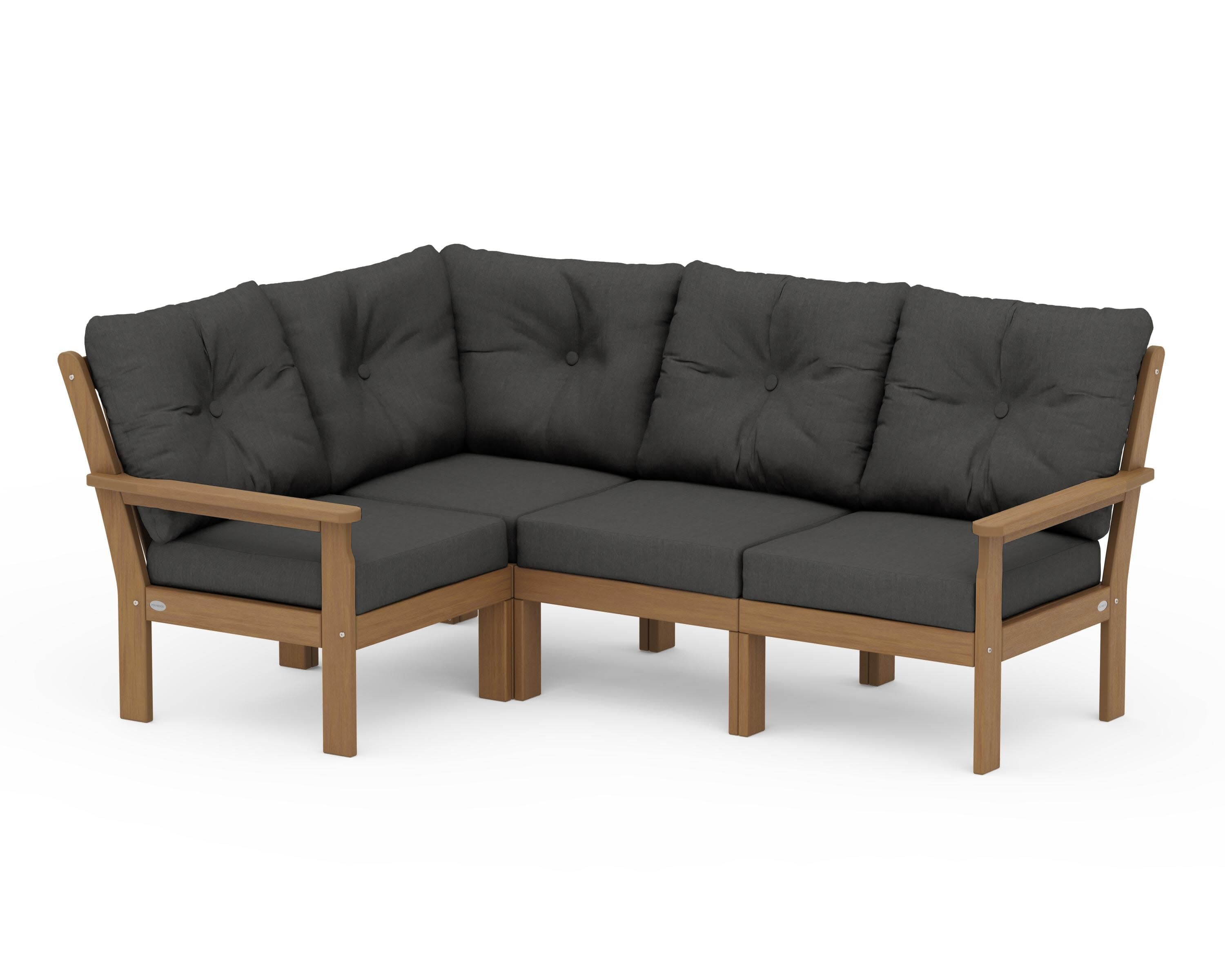 Vineyard 4-Piece Sectional in Natural / Spectrum Carbon
