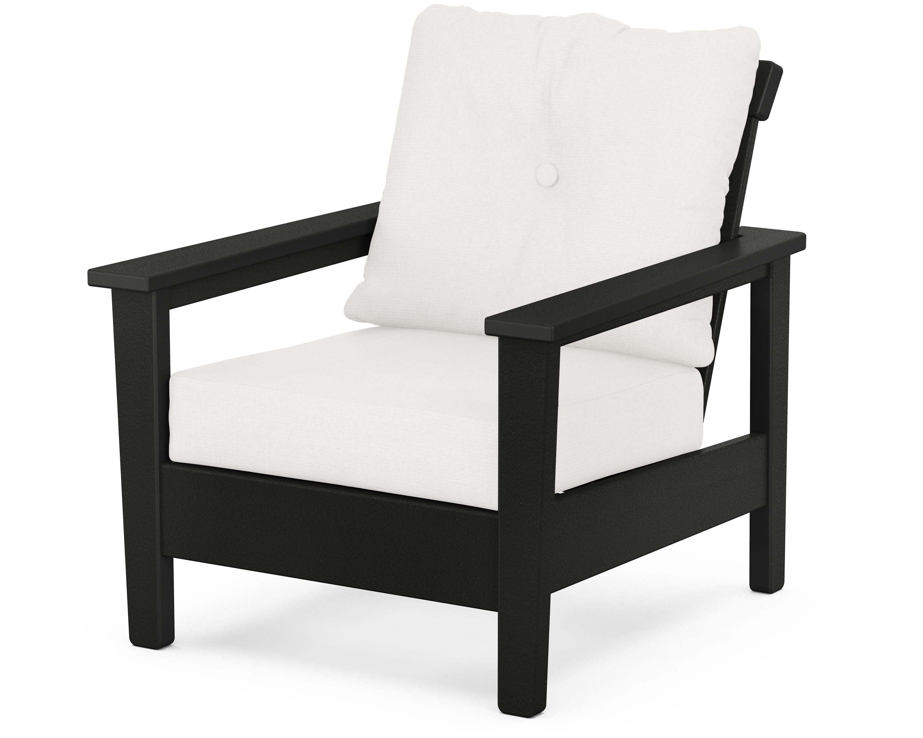Prescott Deep Seating Chair in Black / Natural Linen