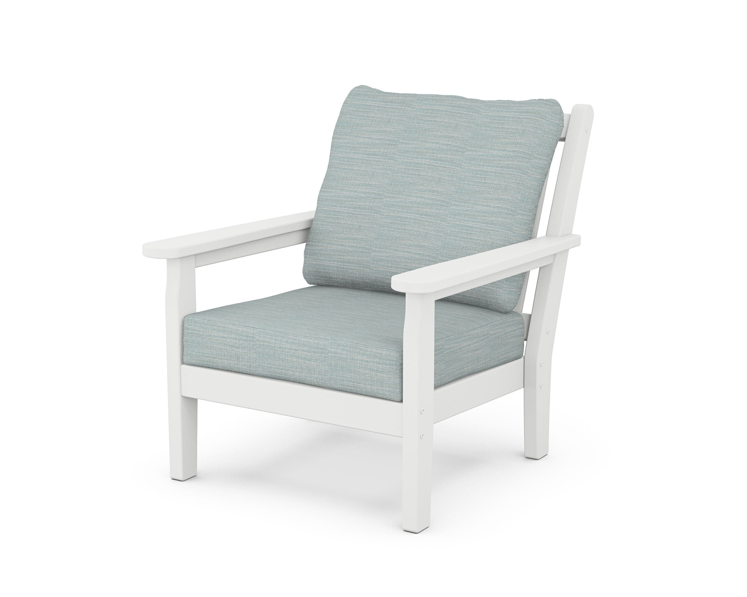 Chippendale Deep Seating Chair in White / Soothe Mist