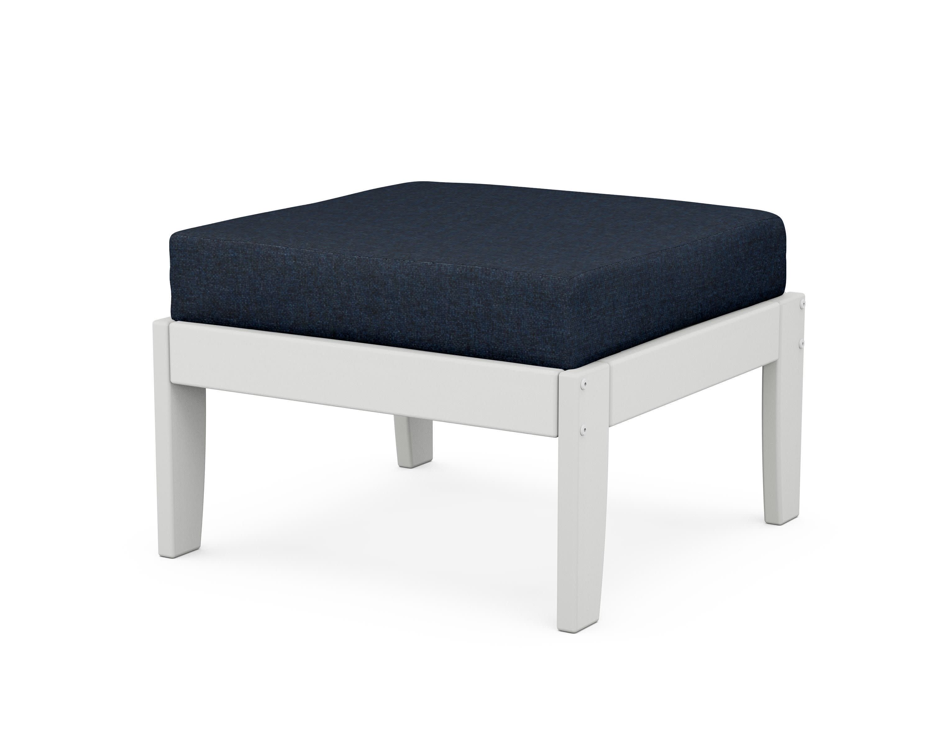 Modular Ottoman - Classic in White / Marine Indigo