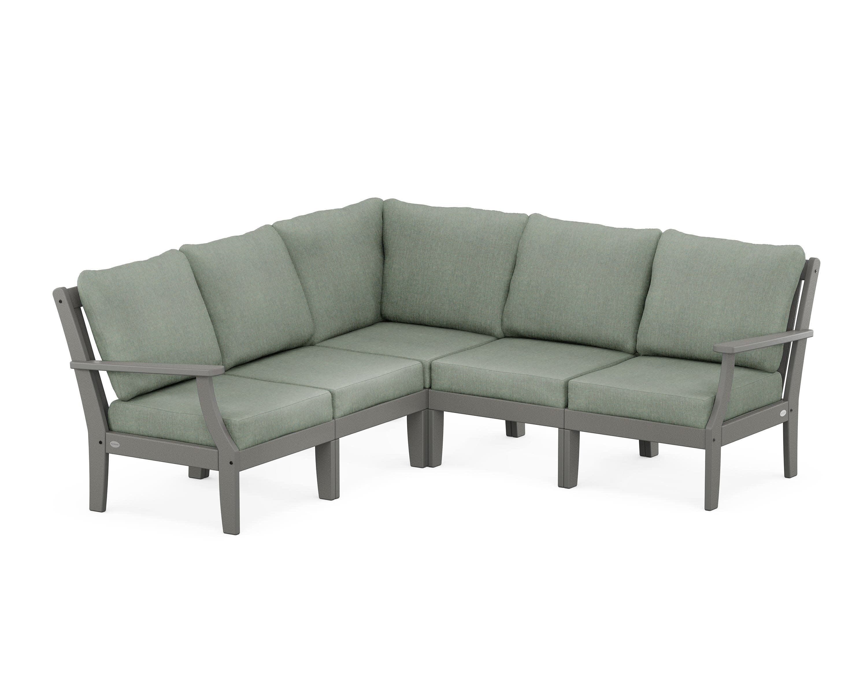 Braxton Modular 5-Piece Deep Seating Set in Slate Grey / Cast Sage