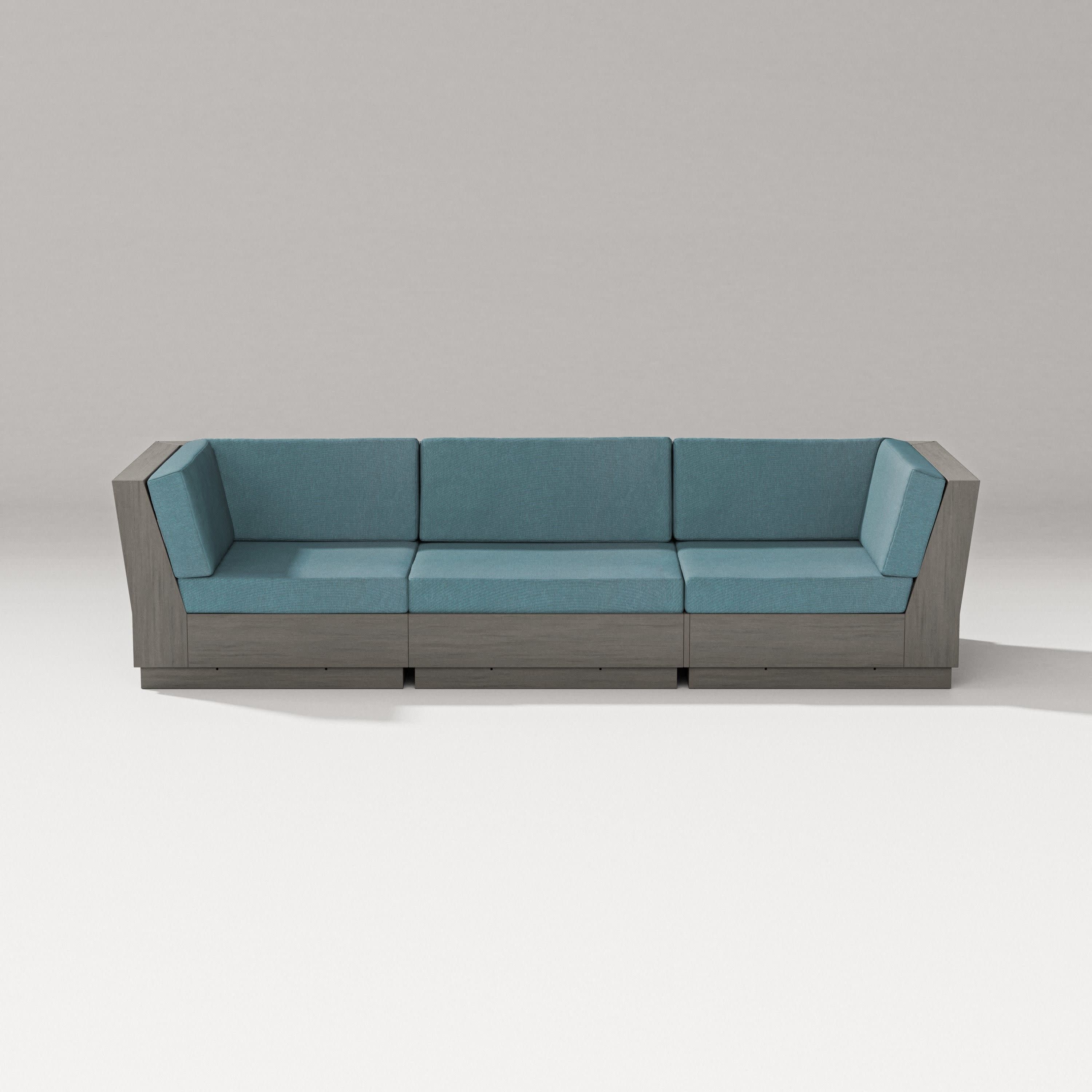Elevate Sofa Sectional in Driftwood / Ocean Teal
