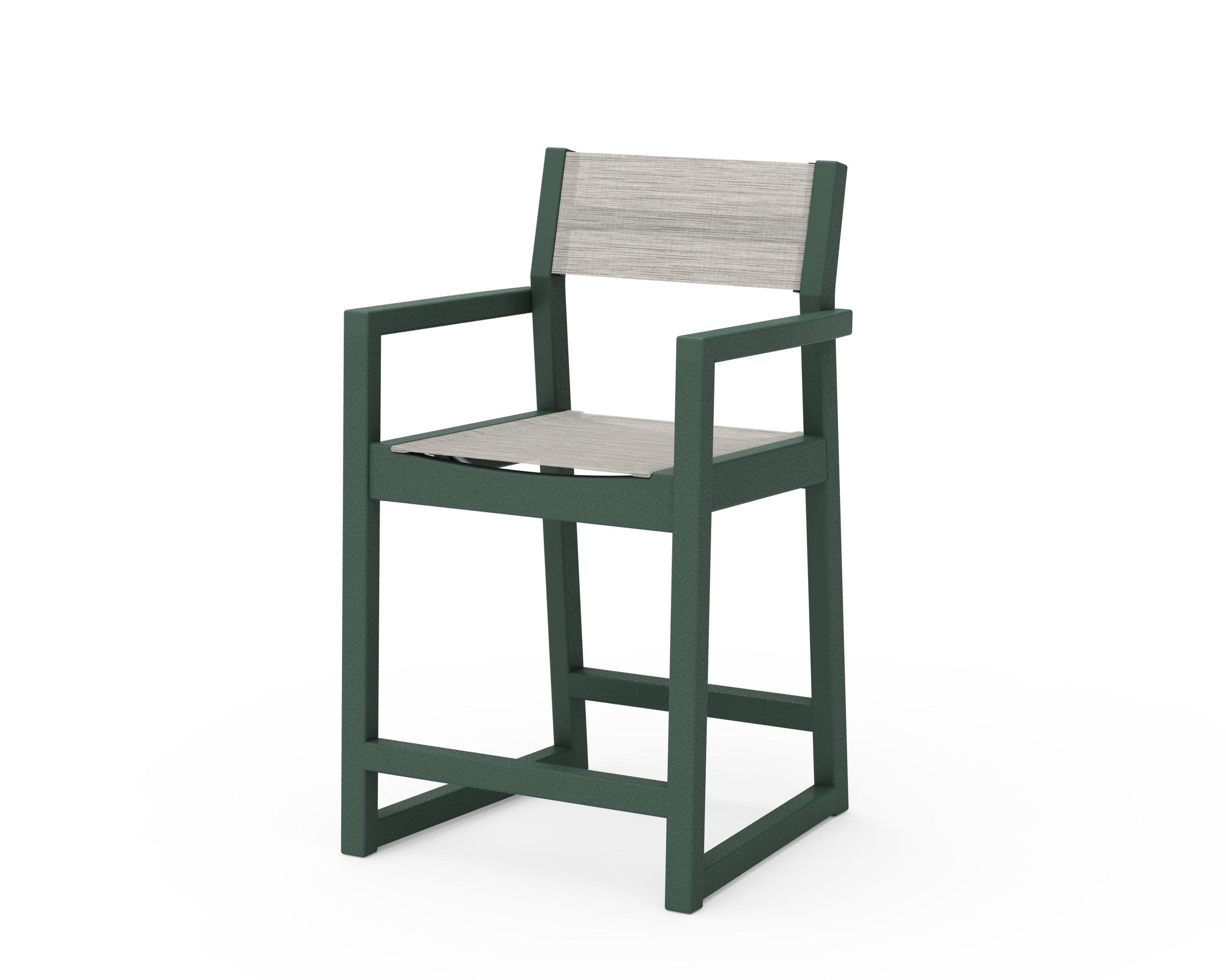 EDGE Sling Counter Arm Chair in Green / Birch Sling