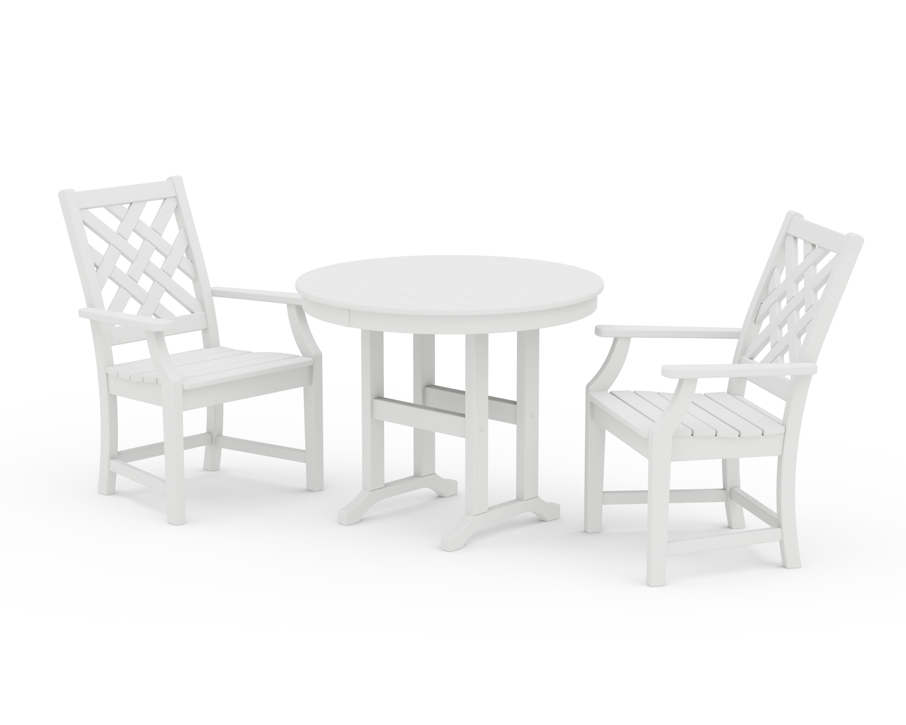 Wovendale 3-Piece Farmhouse Dining Set in White