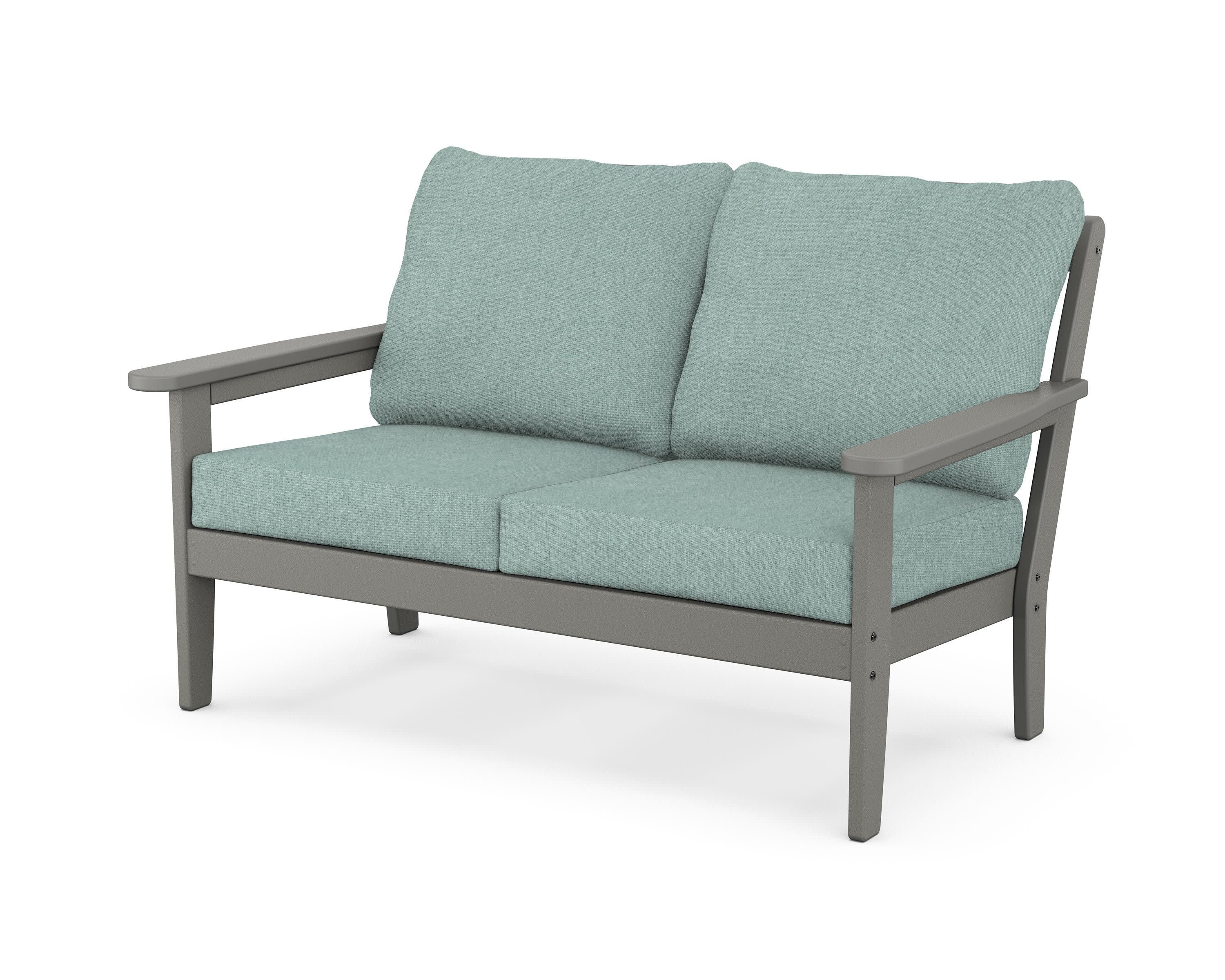 Cottage Deep Seating Loveseat in Slate Grey / Glacier Spa