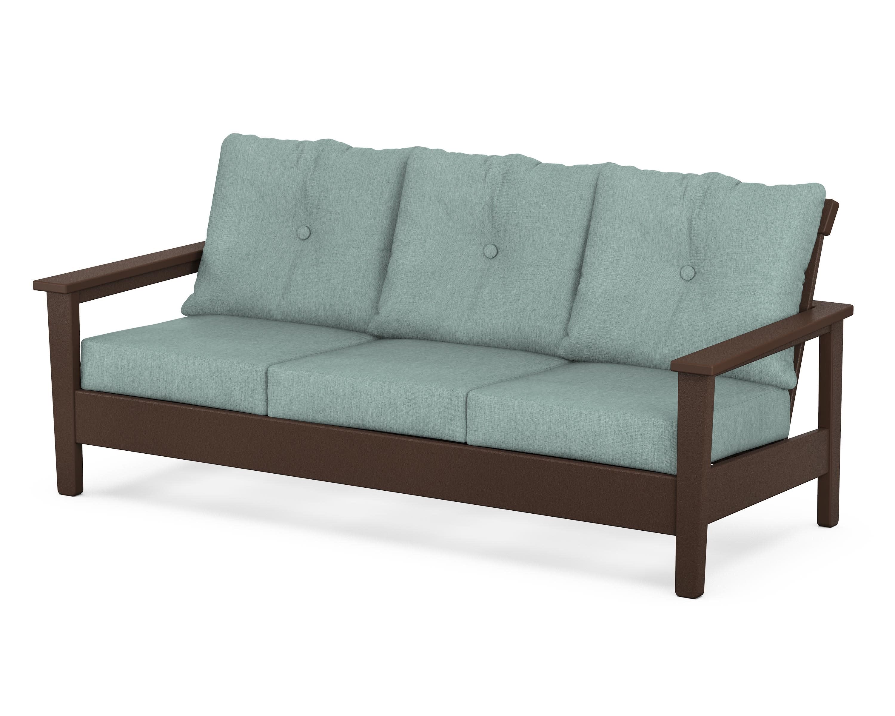 Prescott Deep Seating Sofa in Mahogany / Glacier Spa