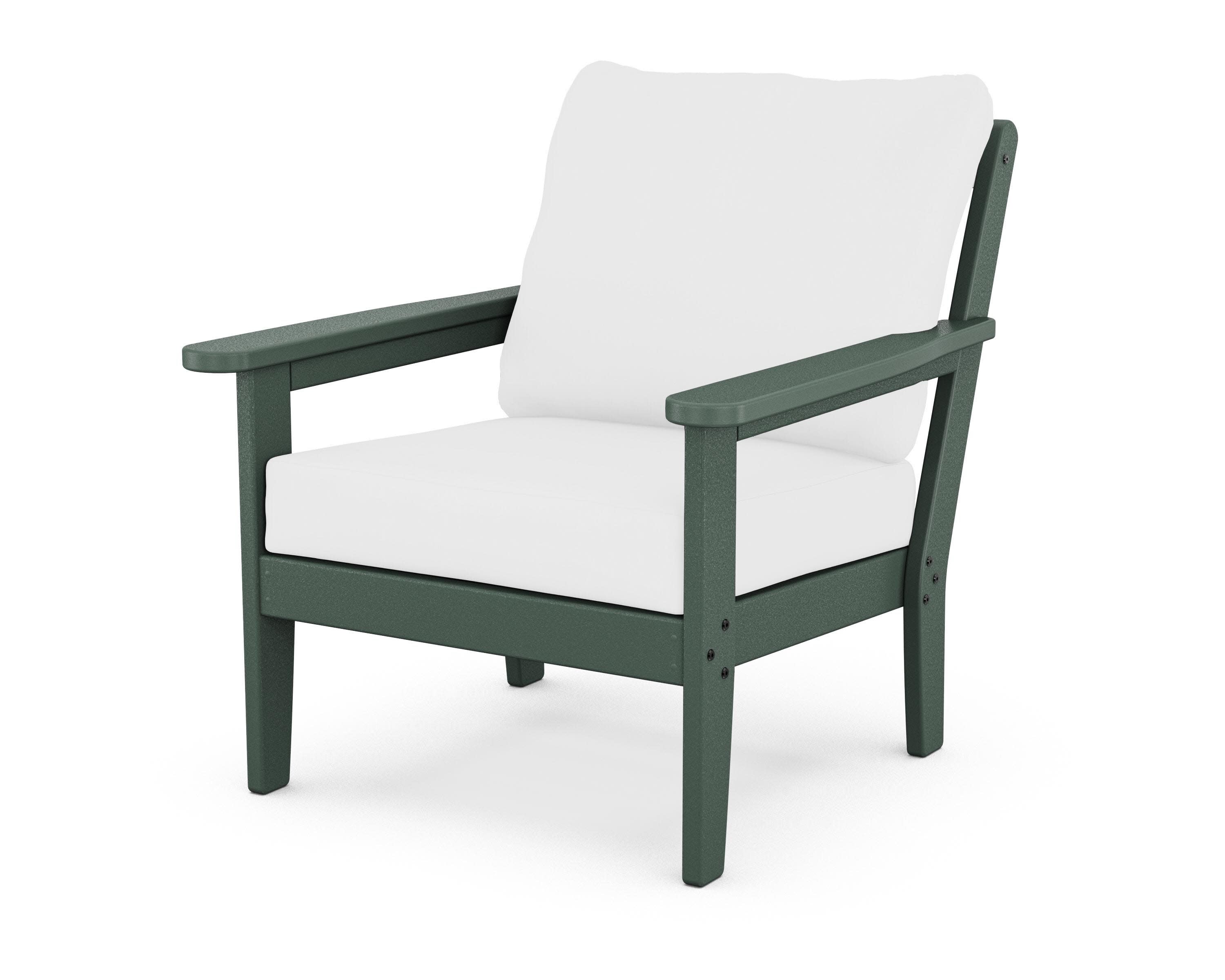 Cottage Deep Seating Chair in Green / Natural