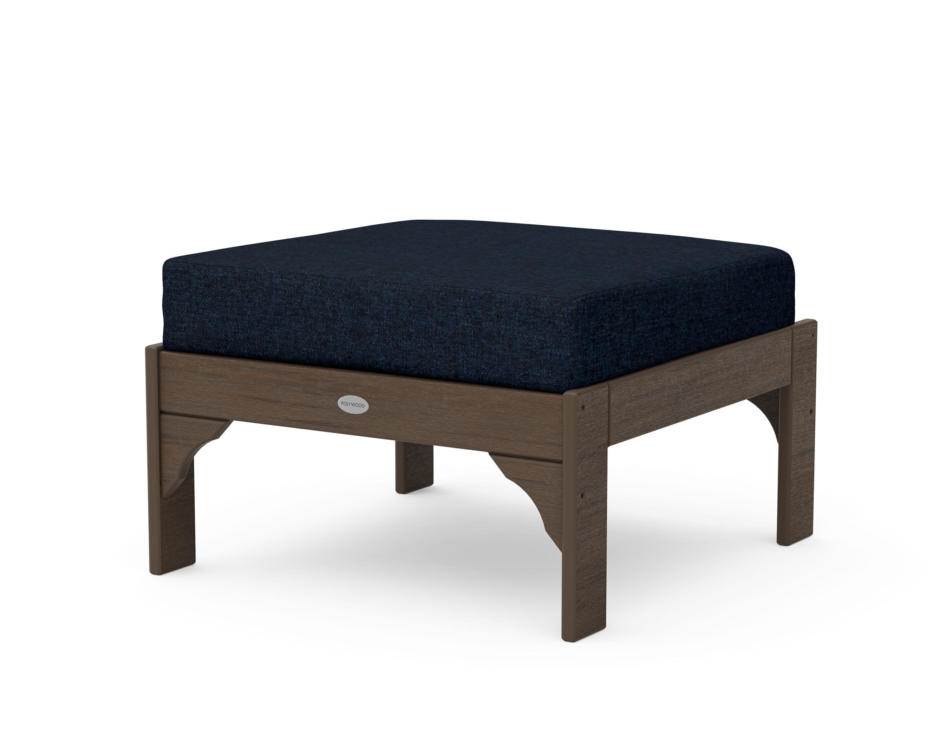 Vineyard Deep Seating Ottoman in Kona / Marine Indigo