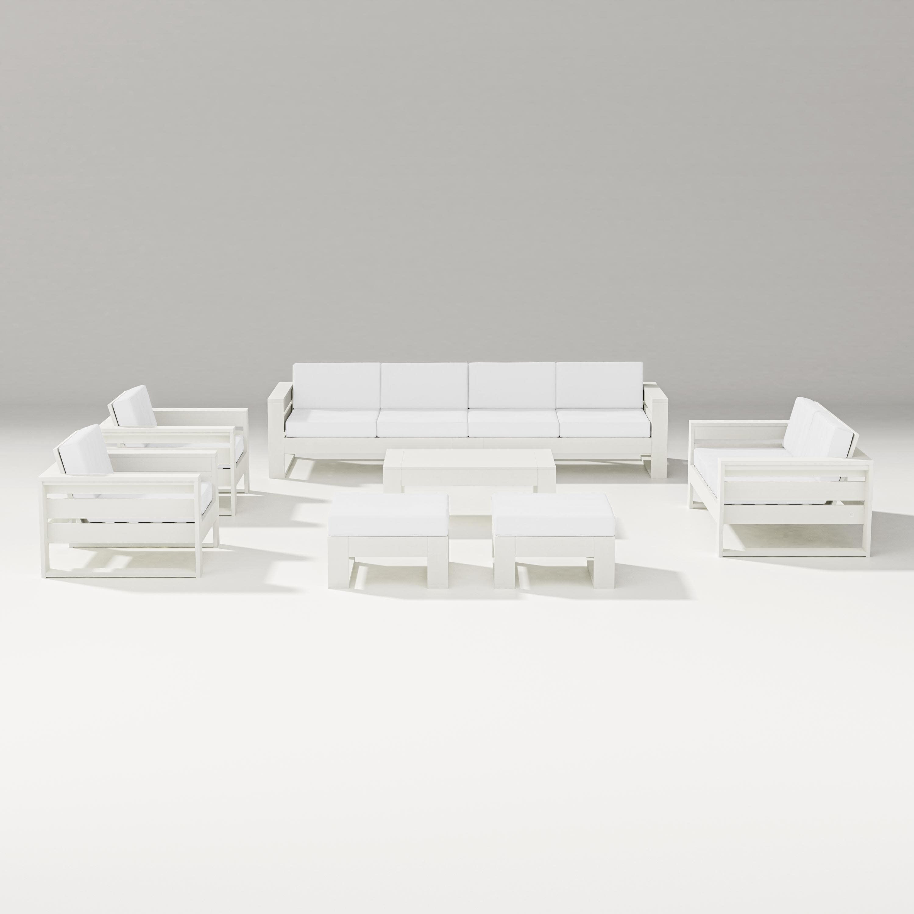 Latitude 8-Piece Lounge Sofa Set in Vintage White / Natural