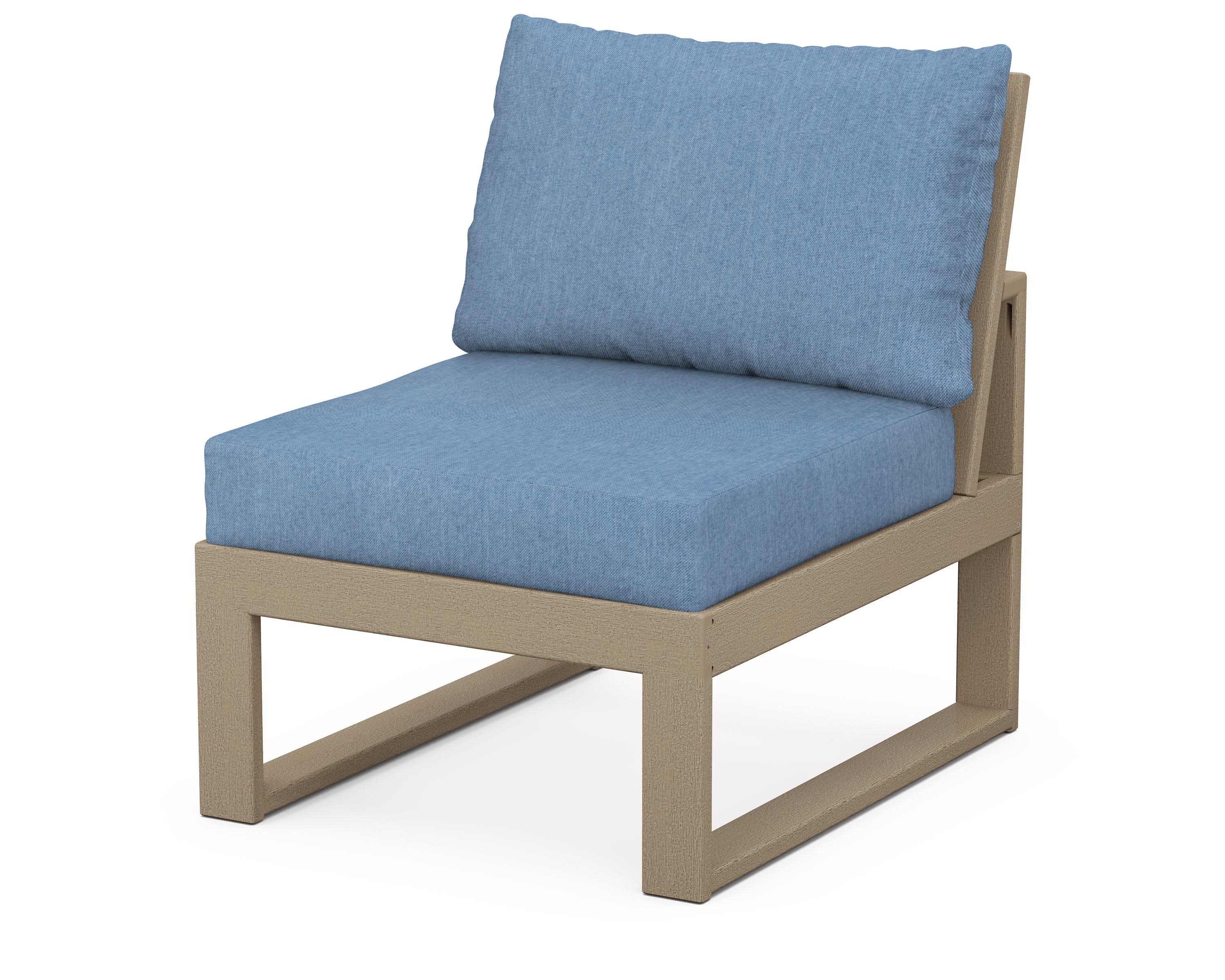 Modular Armless Chair in Vintage Sahara / Sky Blue