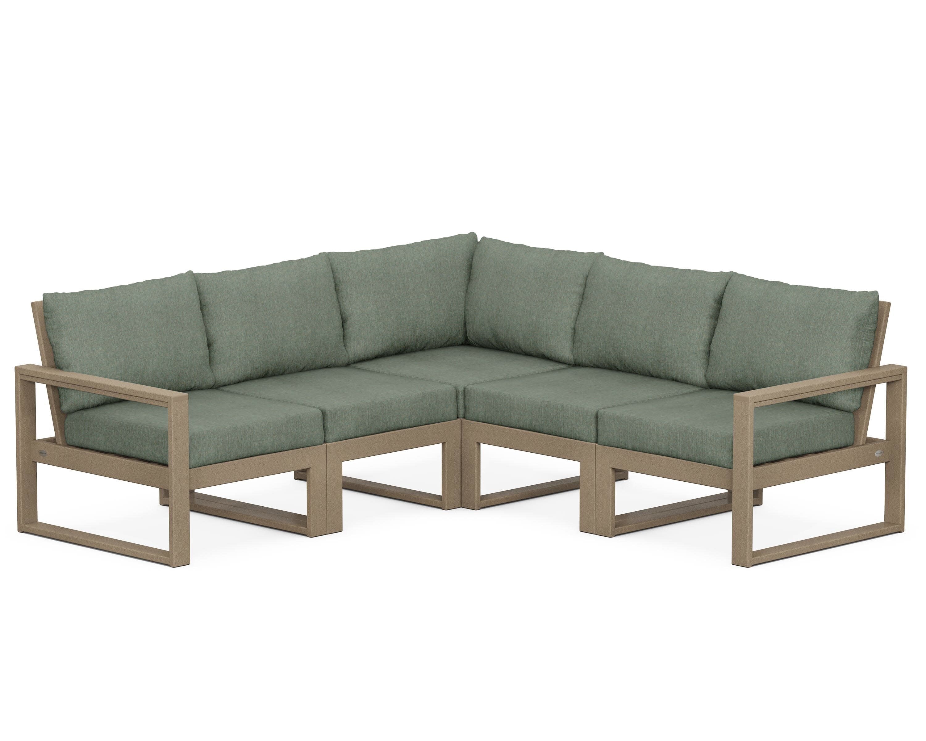 EDGE 5-Piece Modular Deep Seating Set in Vintage Sahara / Cast Sage