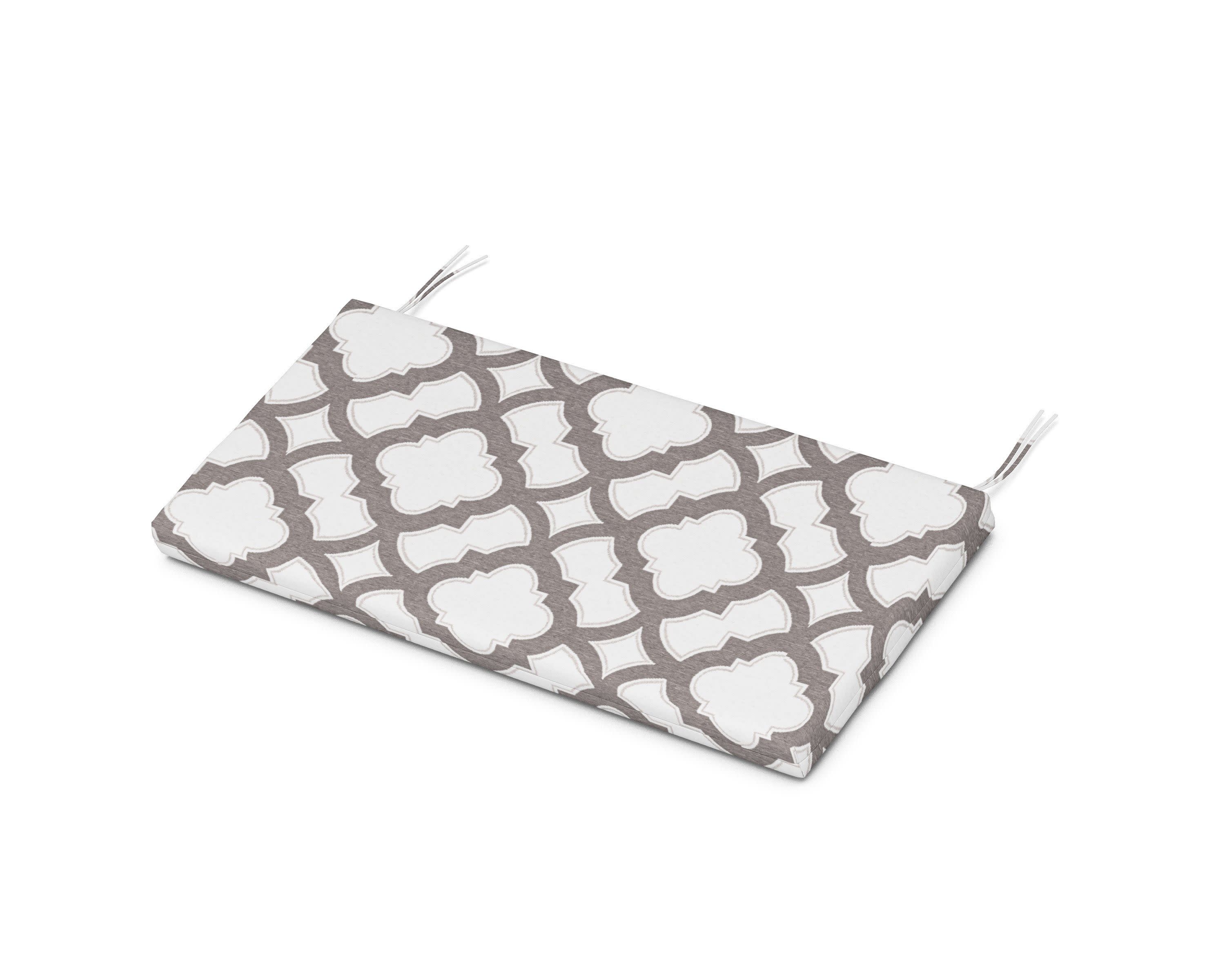 Kids Bench Seat Pad in Trellis Grey Mist