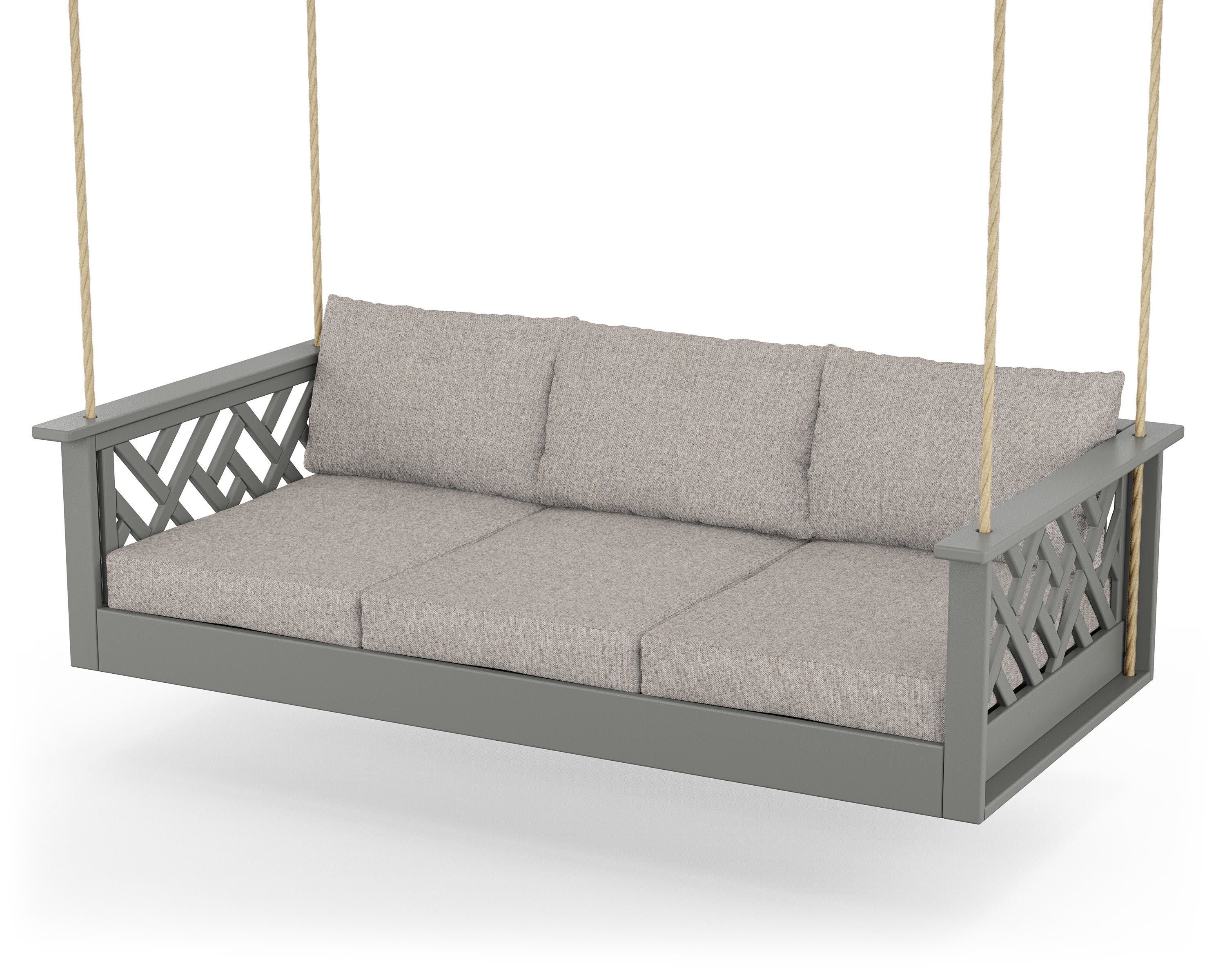 Chippendale Daybed Swing in Slate Grey / Weathered Tweed
