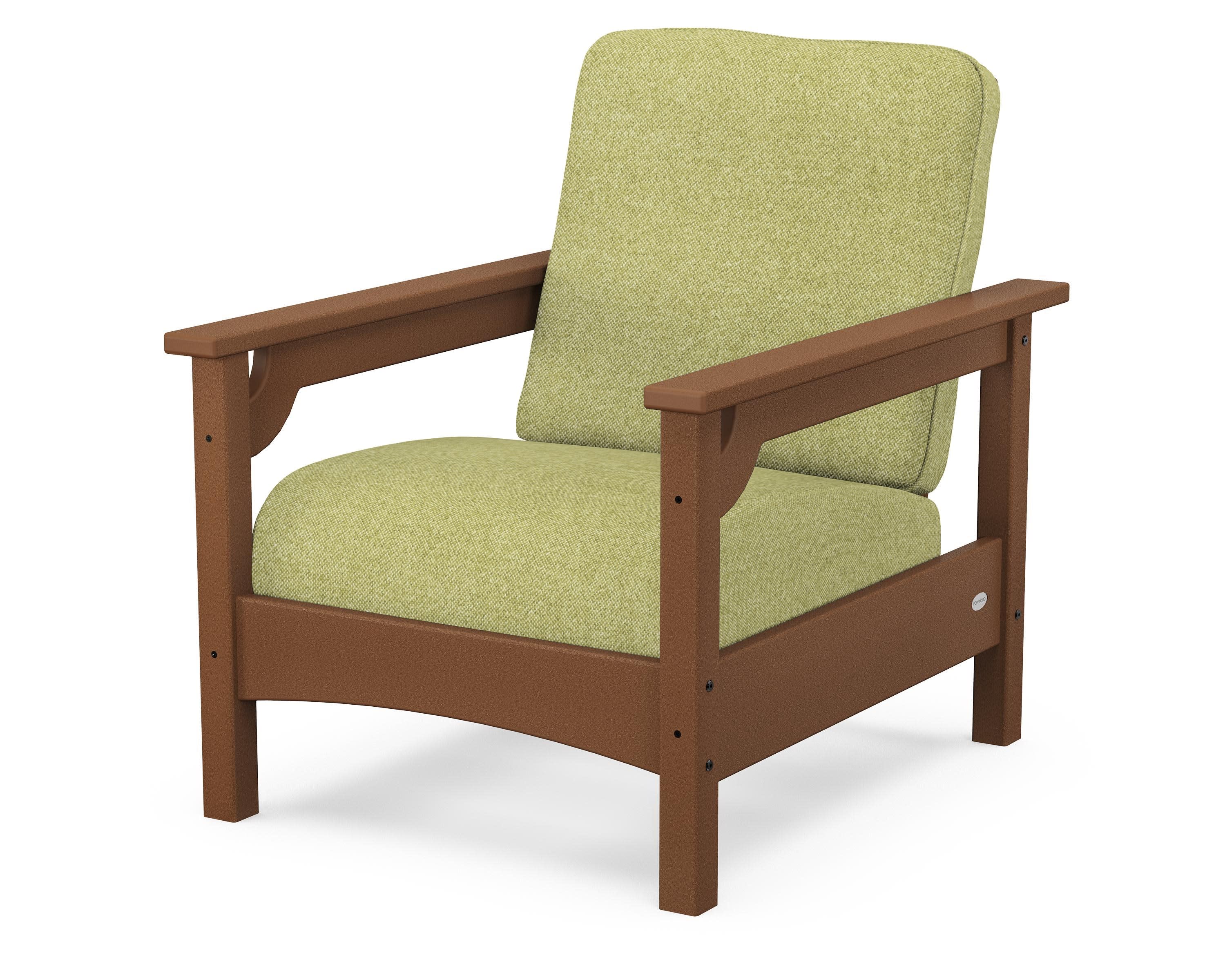 Club Chair in Teak / Chartreuse Boucle