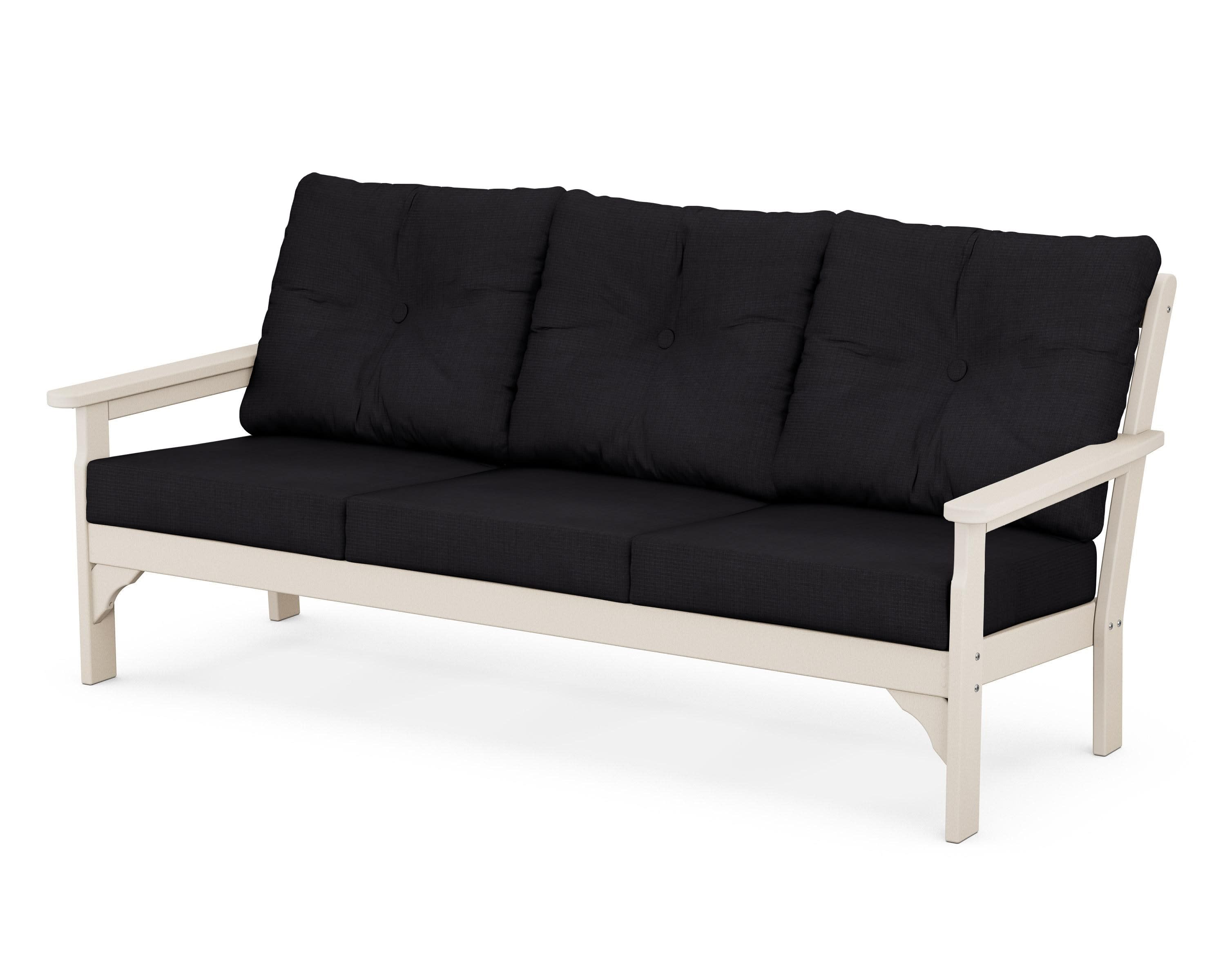 Vineyard Deep Seating Sofa in Sand / Midnight Linen