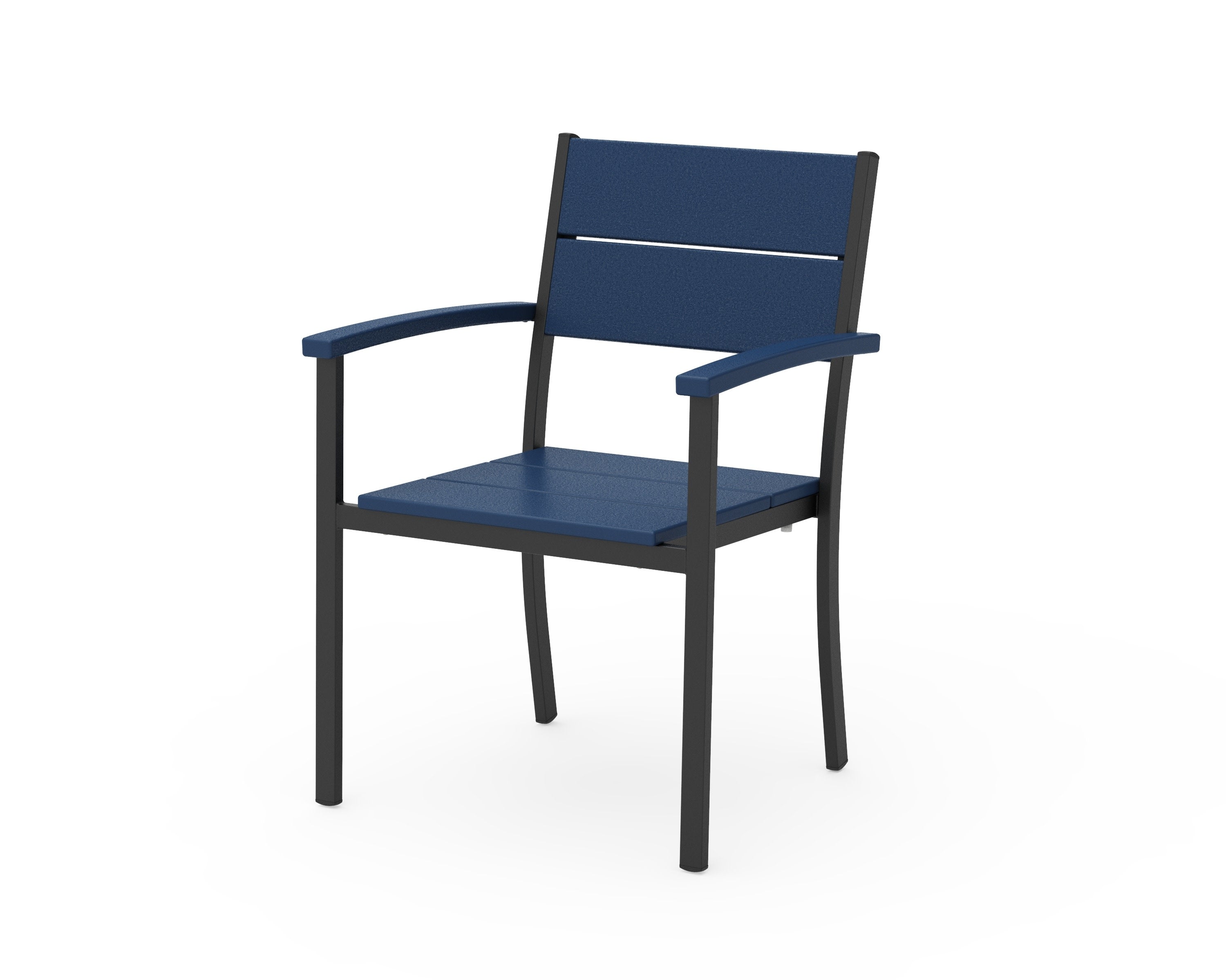 Main Street Stacking Dining Arm Chair in Black / Navy