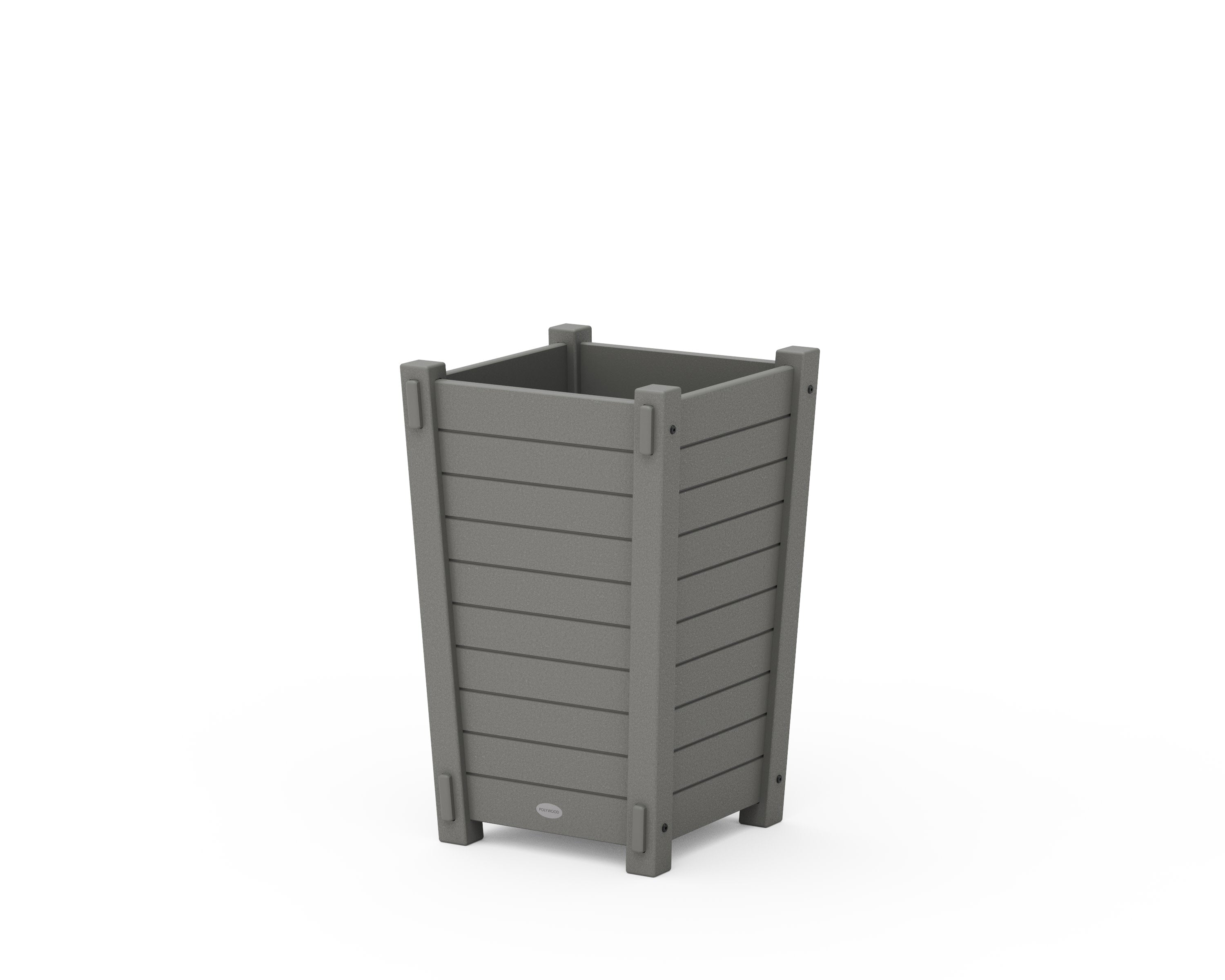 Nautical Tapered Square Short Planter Box in Slate Grey