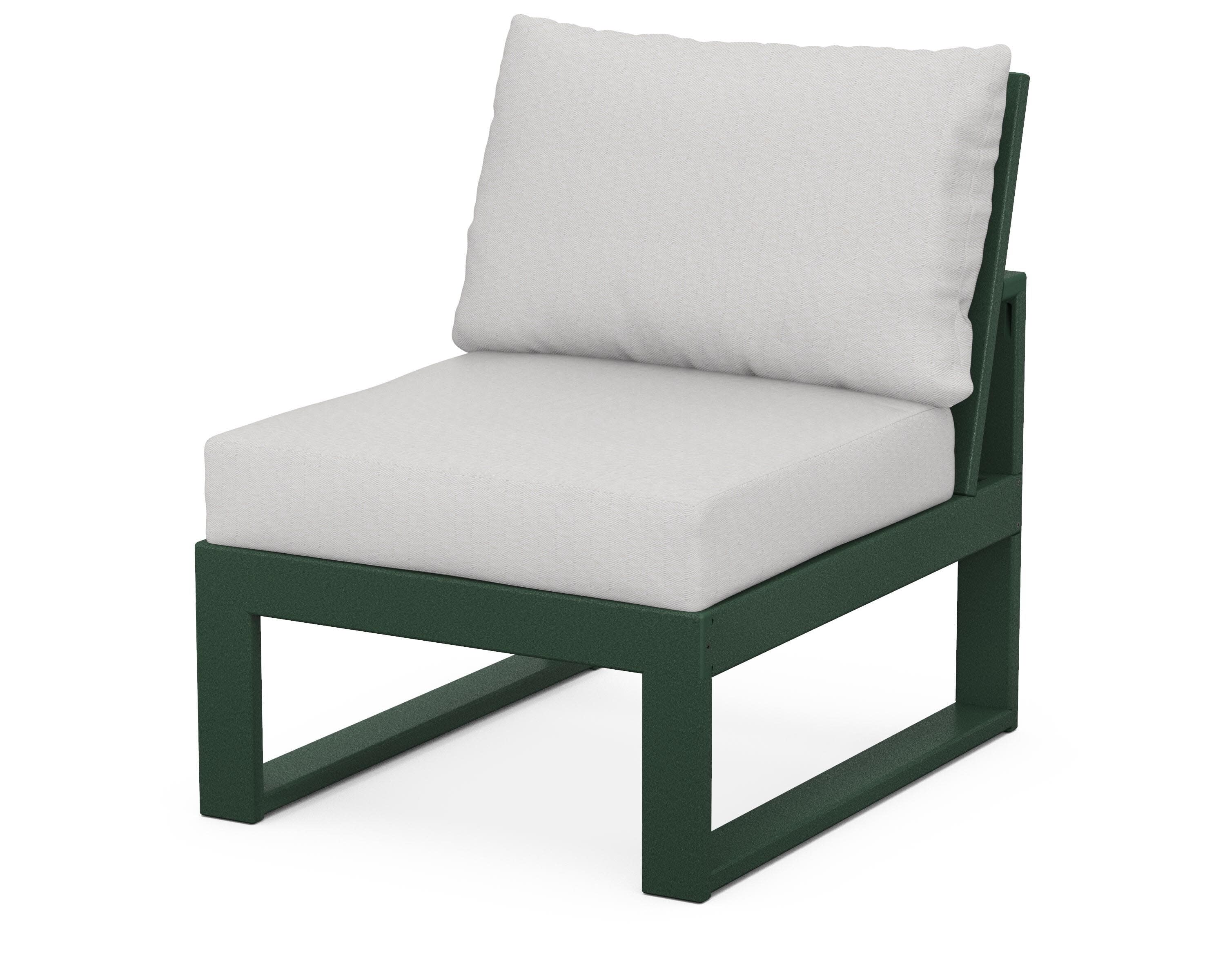 Modular Armless Chair in Green / Diamond in the Rough