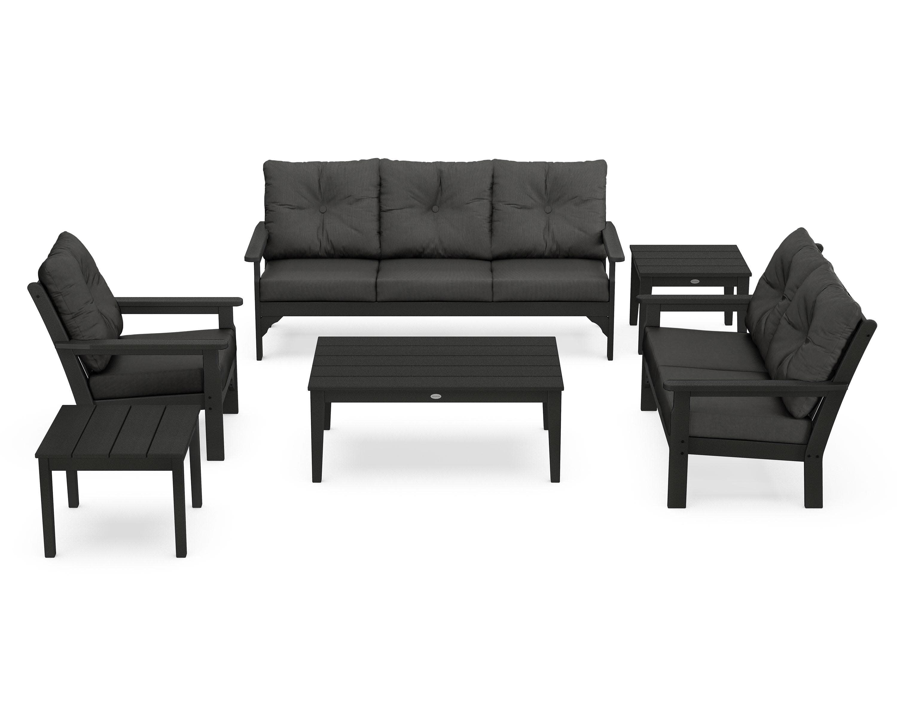 Vineyard 6-Piece Deep Seating Set in Green / Spectrum Carbon